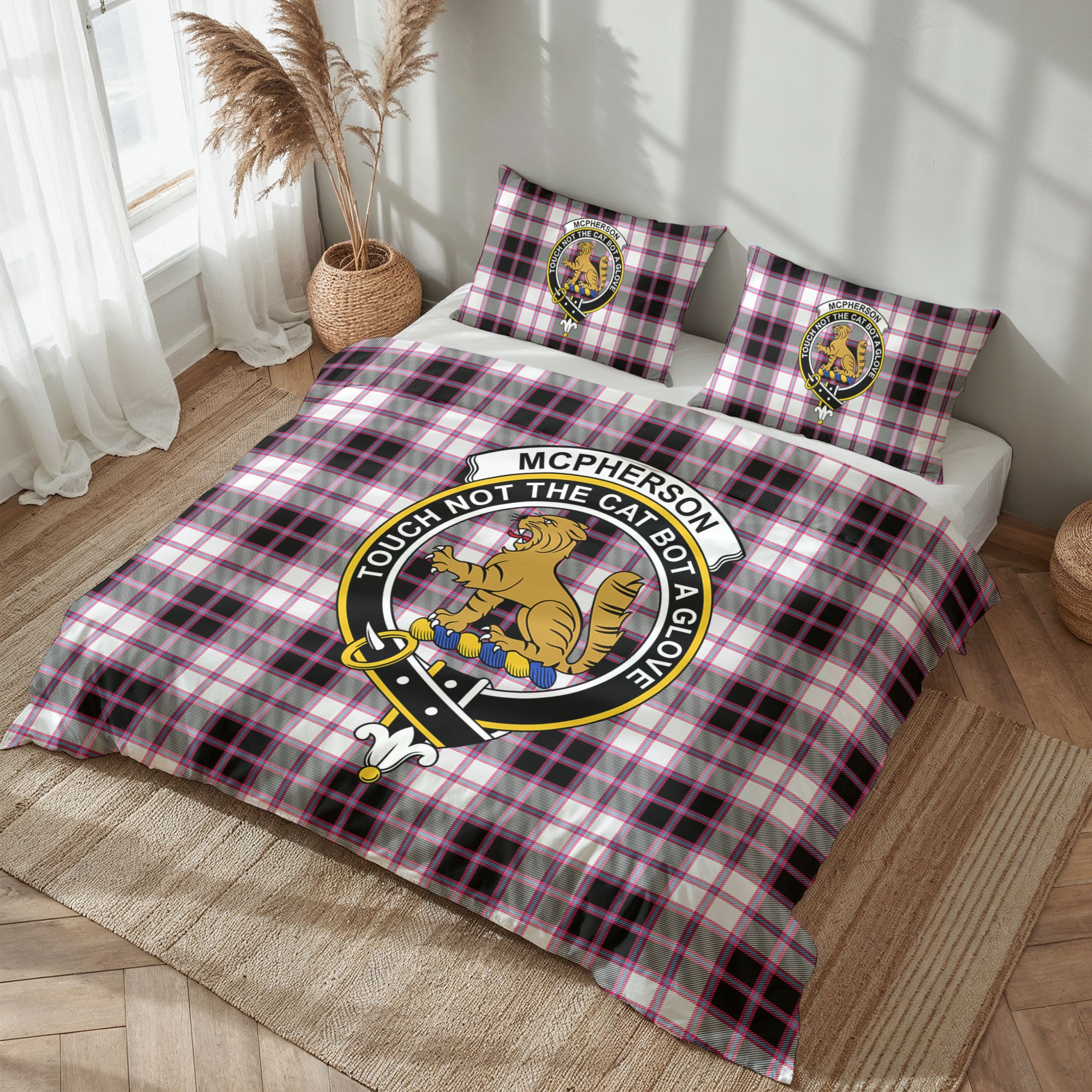McPherson Hunting Modern Tartan Crest Bedding Set
