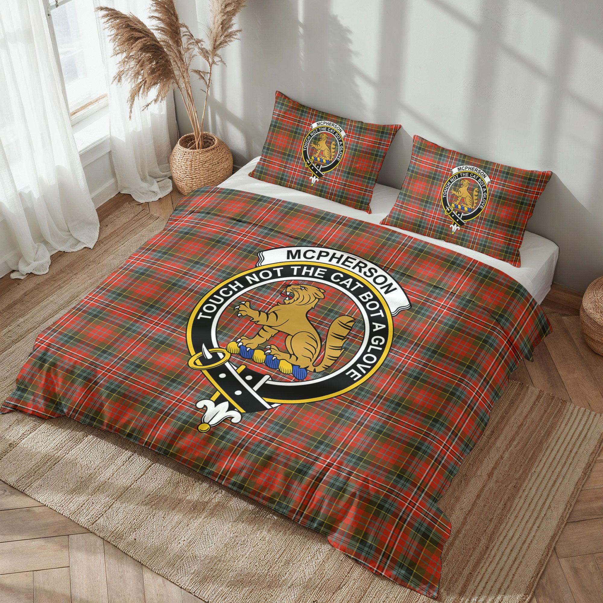 McPherson Weathered Tartan Crest Bedding Set