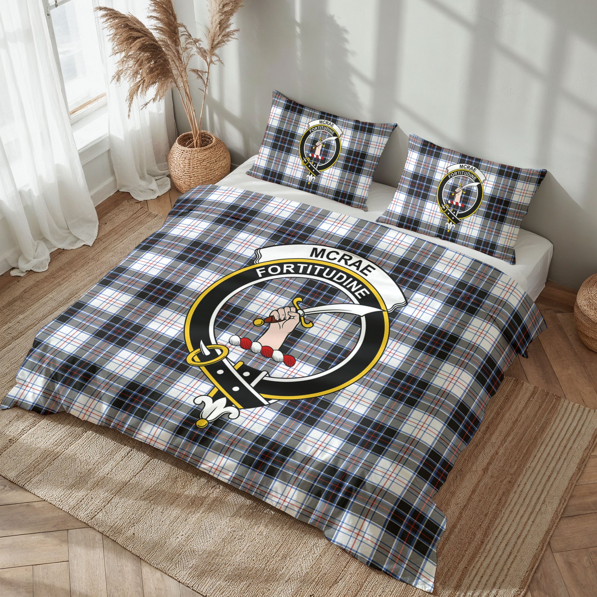 McRae Dress Modern Tartan Crest Bedding Set