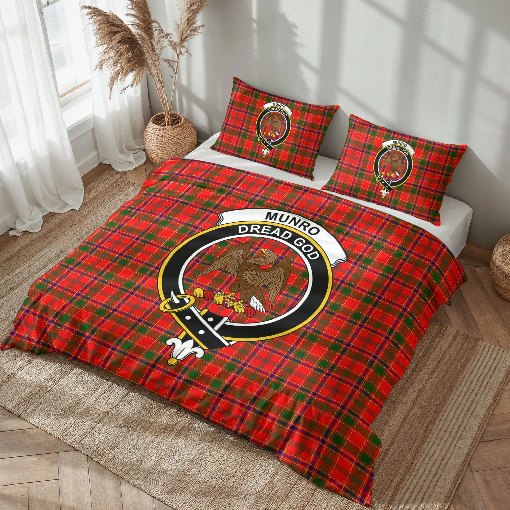 Munro Modern Tartan Crest Bedding Set