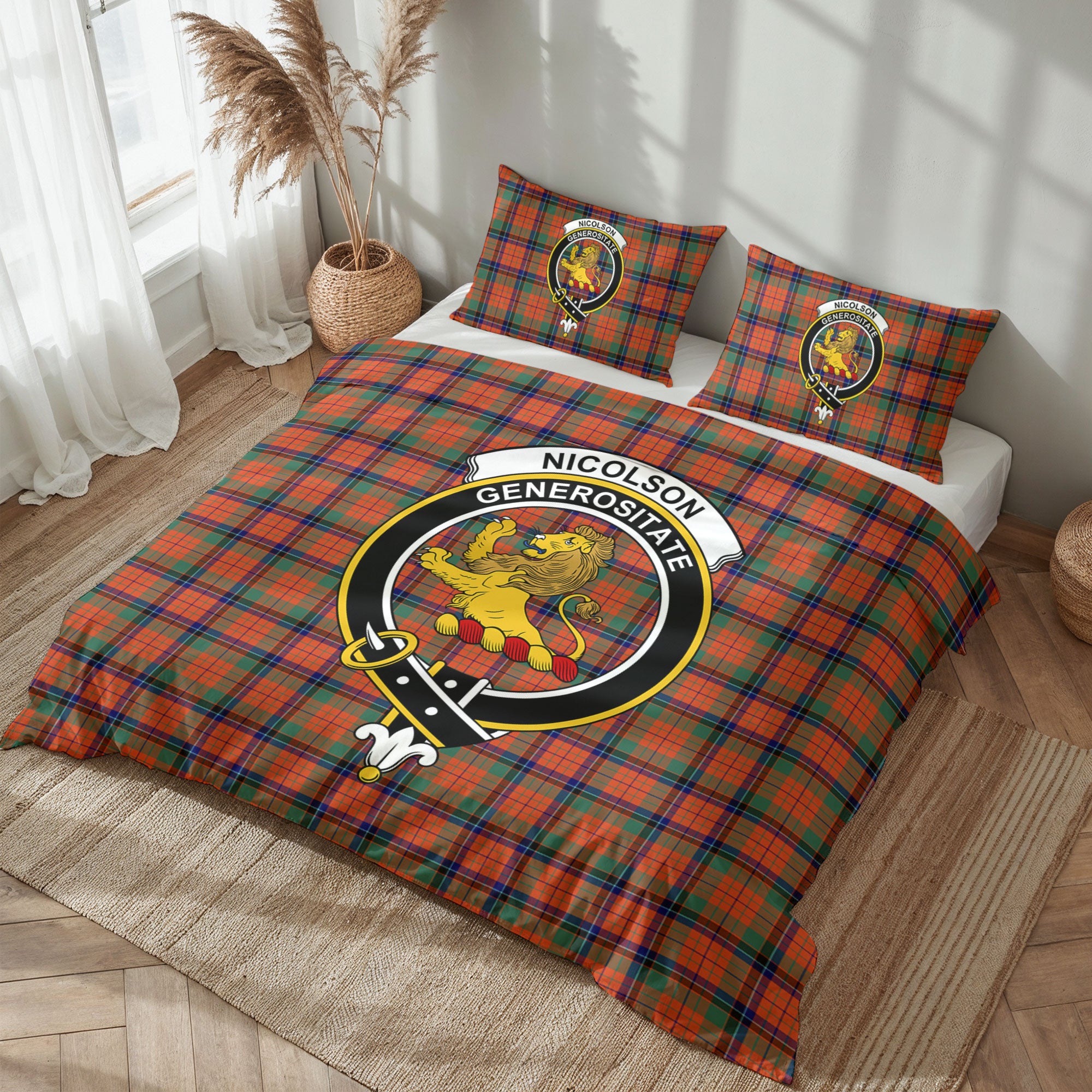 Nicolson Ancient Tartan Crest Bedding Set