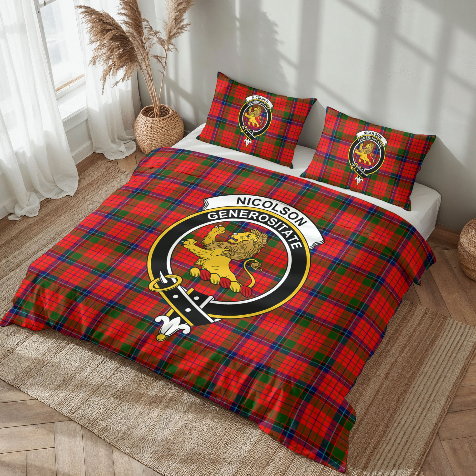 Nicolson Modern Tartan Crest Bedding Set