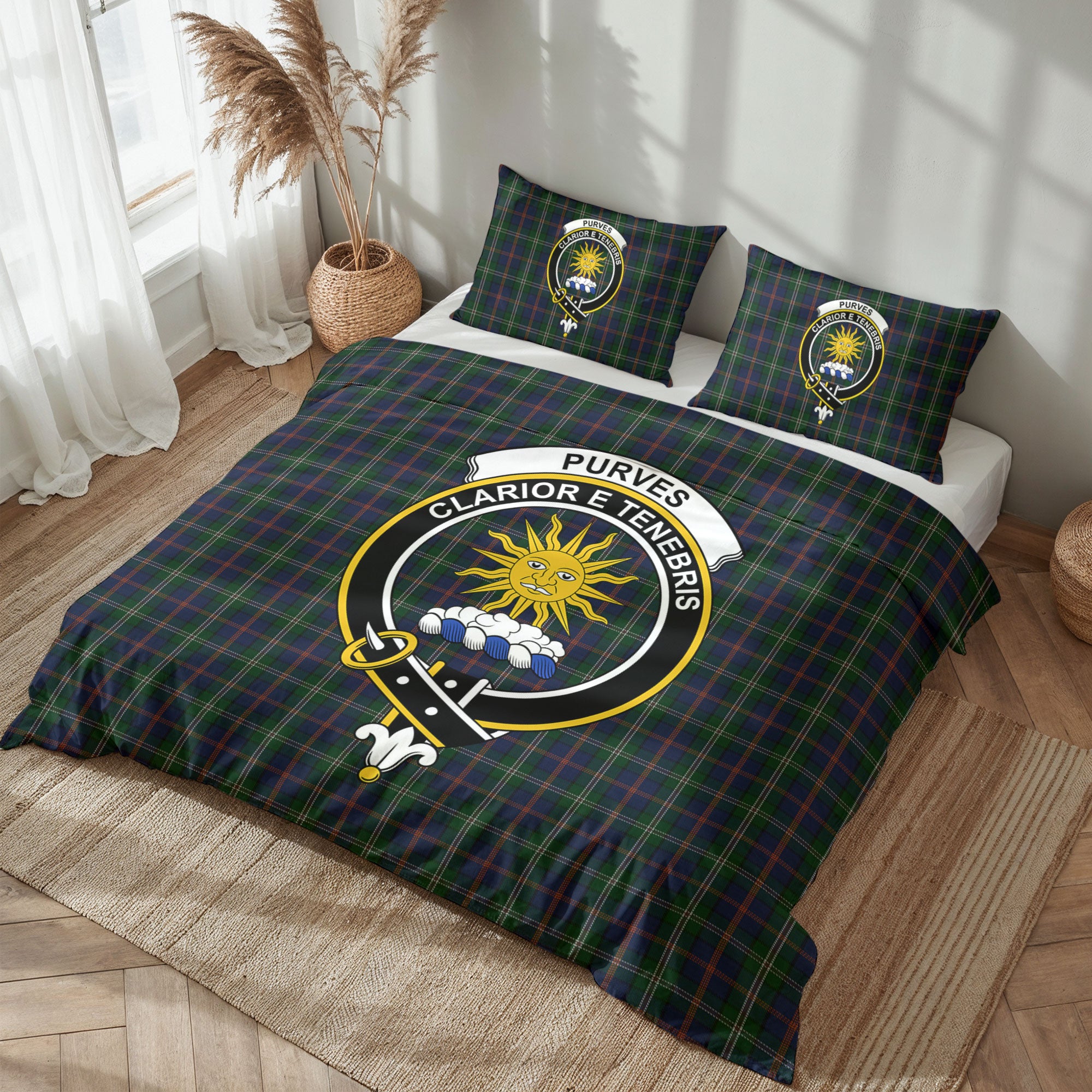 Purves Tartan Crest Bedding Set