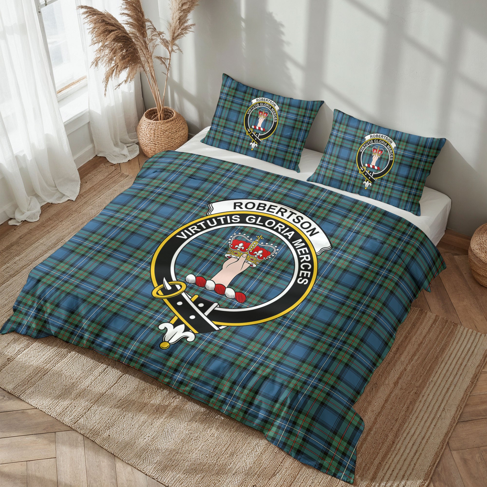 Robertson Hunting Ancient Tartan Crest Bedding Set