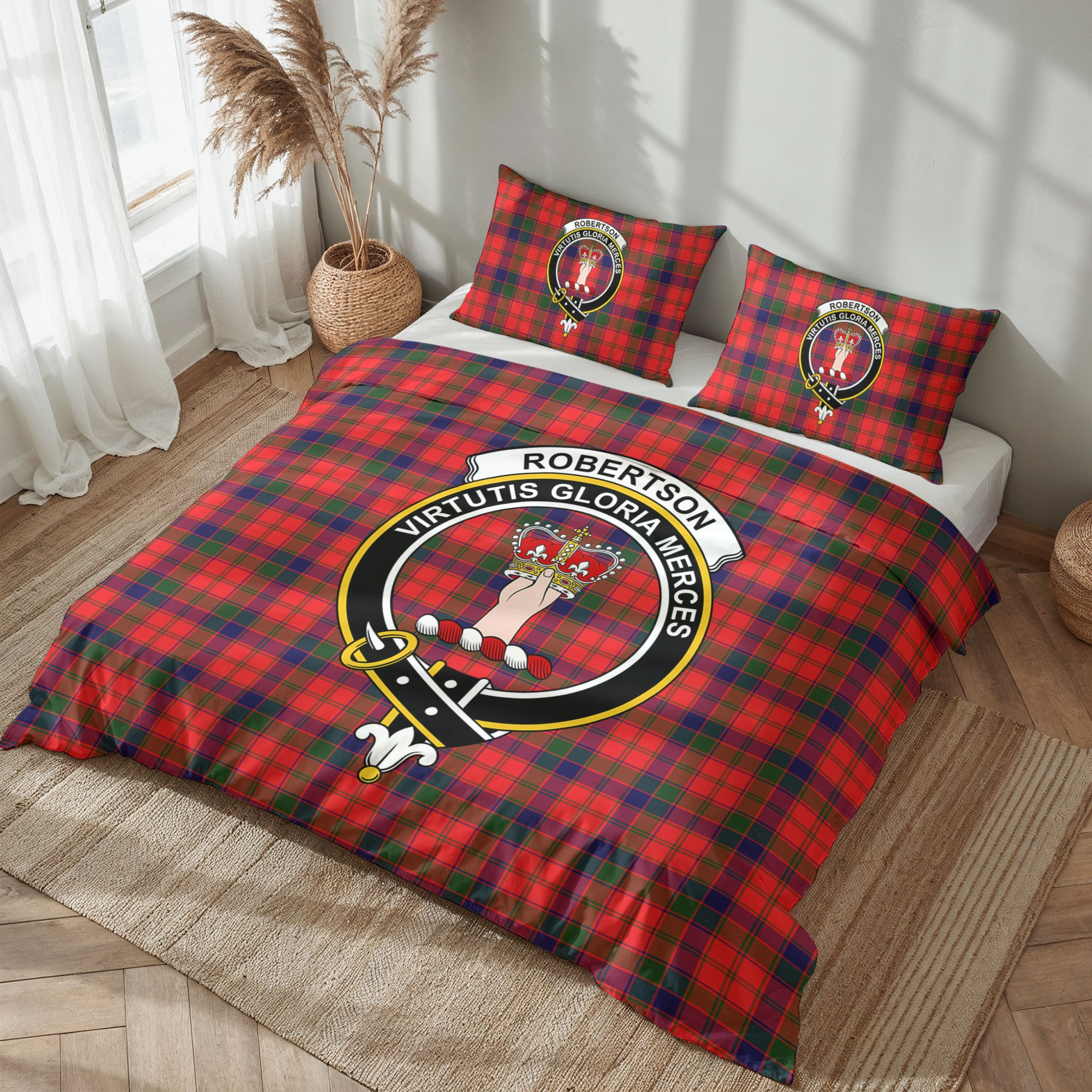 Robertson Modern Tartan Crest Bedding Set