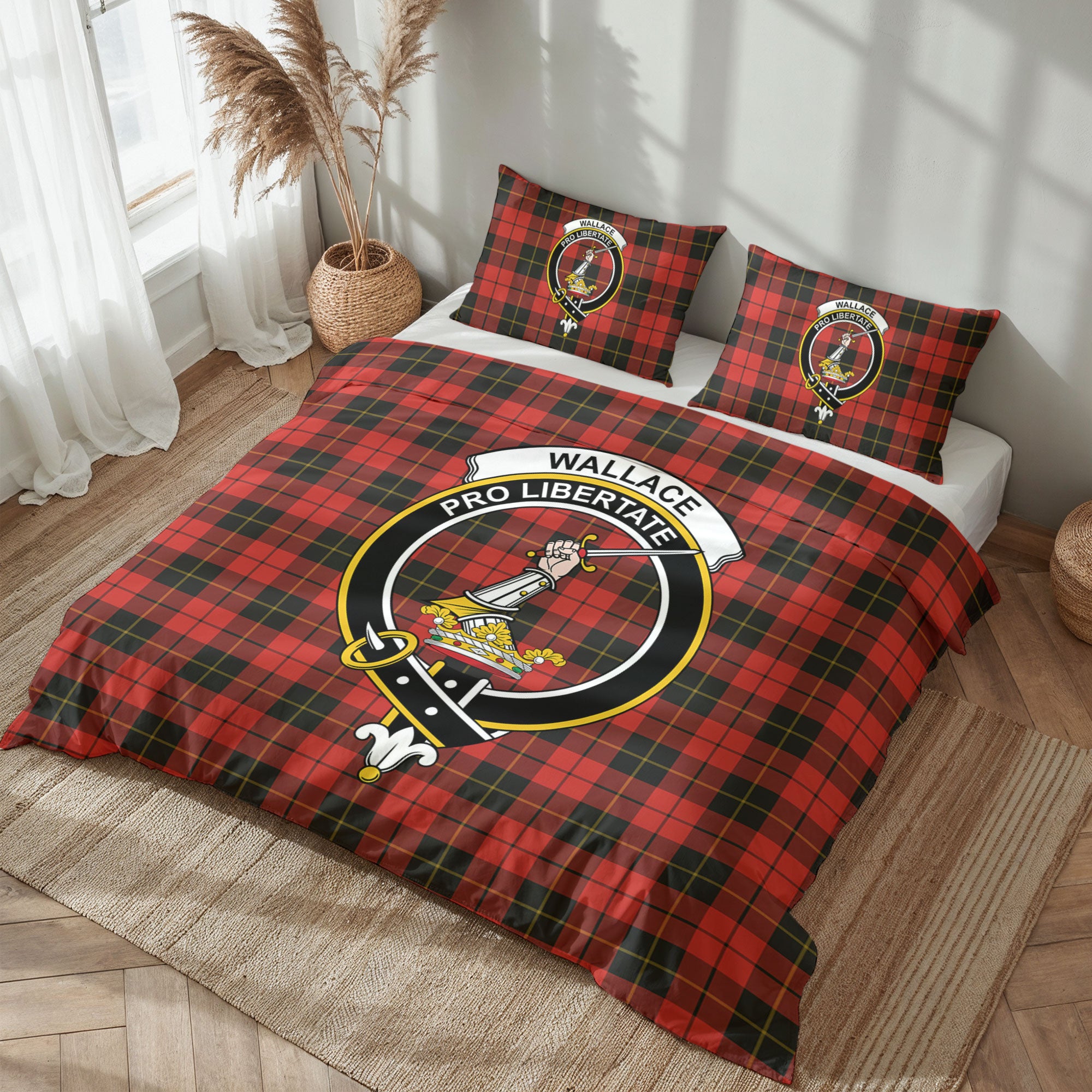 Wallace Weathered Tartan Crest Bedding Set