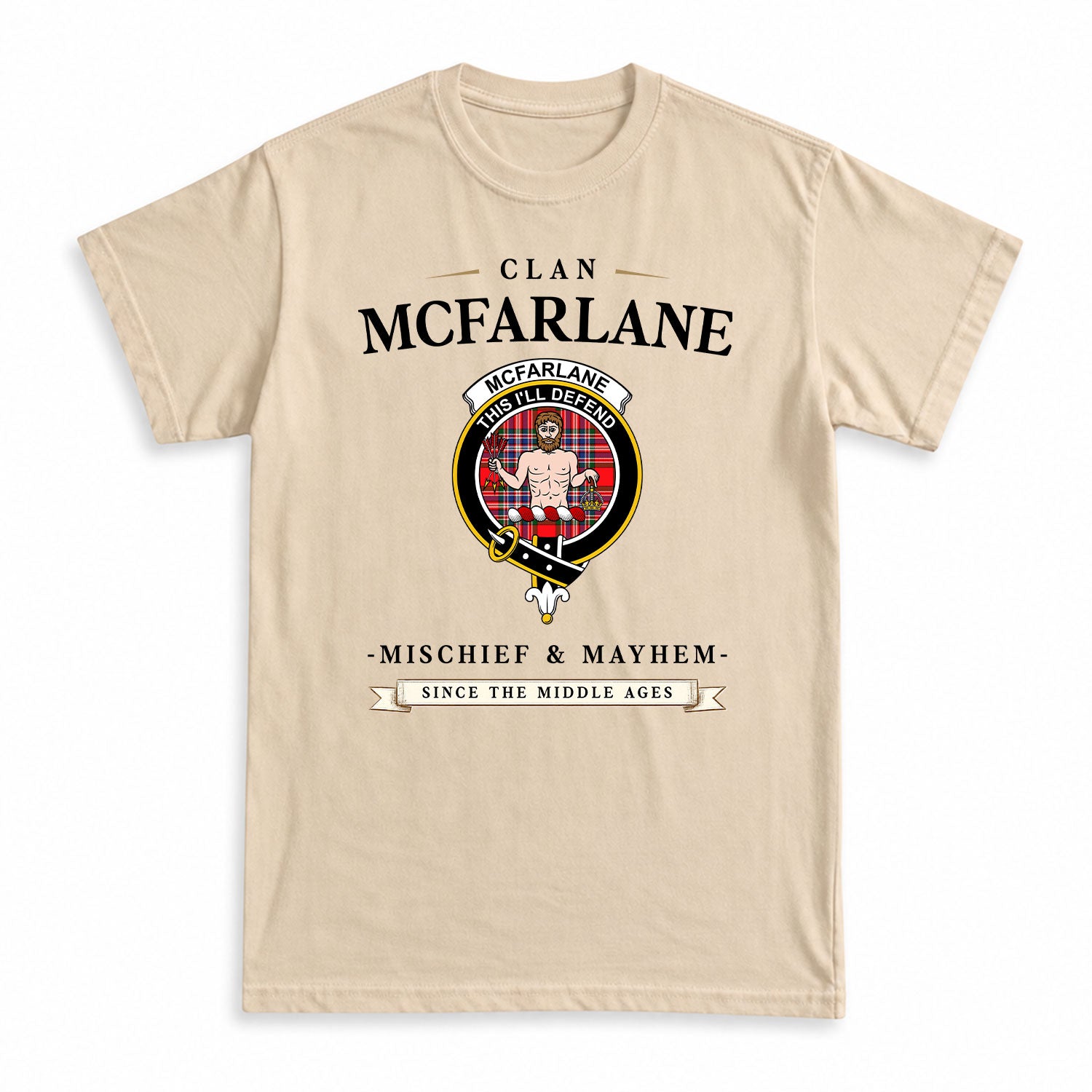 McFarlane Modern Tartan Crest Mischief and Mayhem T-shirt