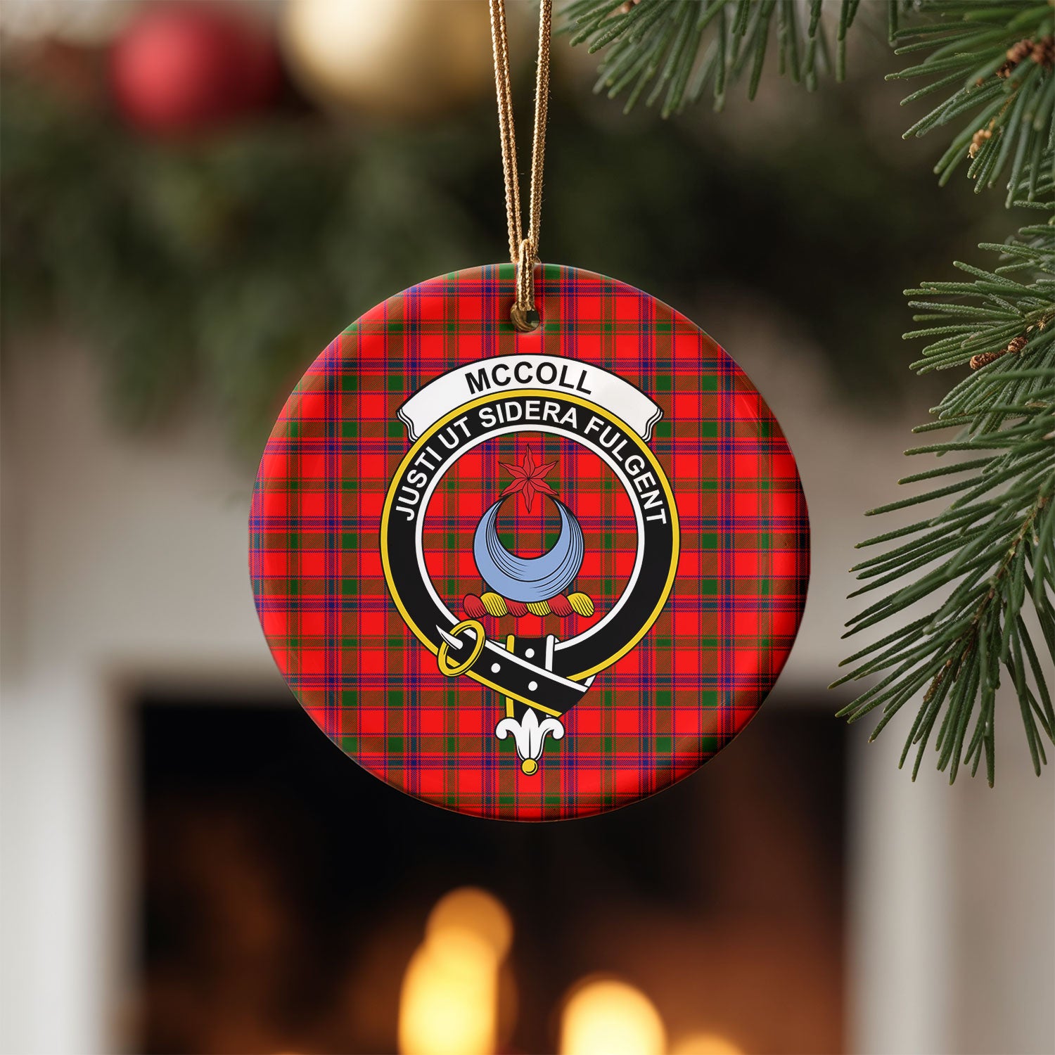 McColl Tartan Crest Christmas Ceramic Ornament