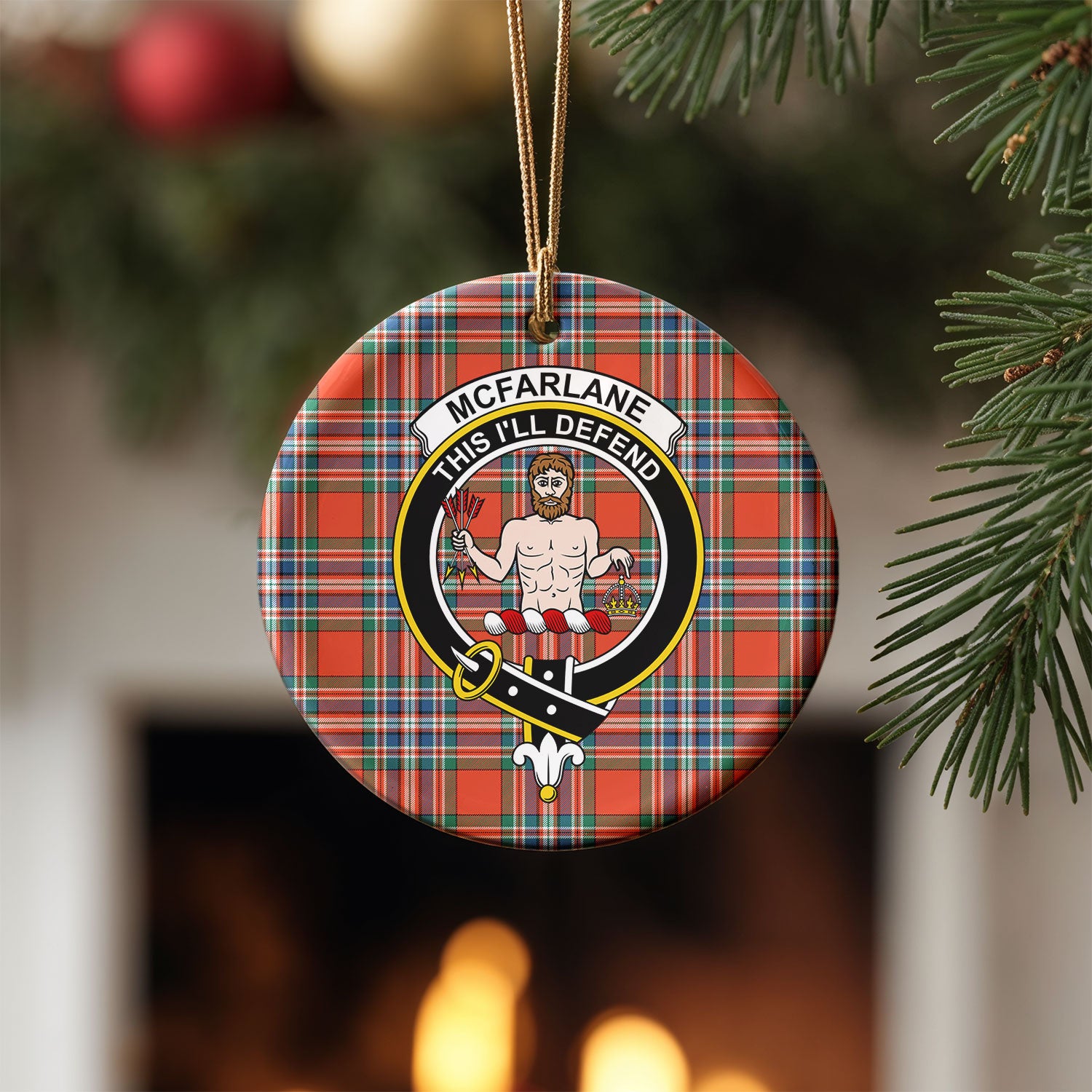 McFarlane Ancient Tartan Crest Christmas Ceramic Ornament