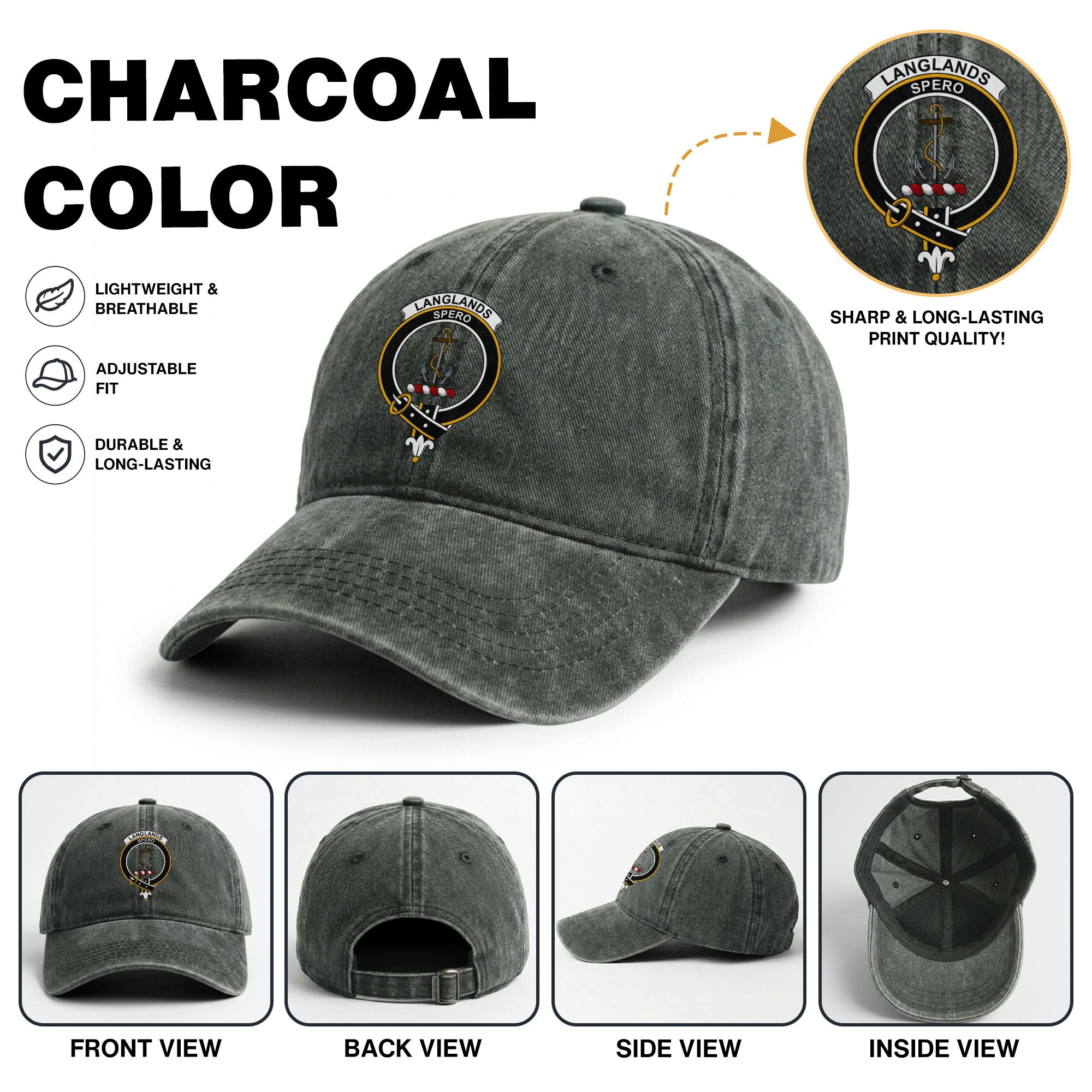 Langlands Crest Washed Classic Cap