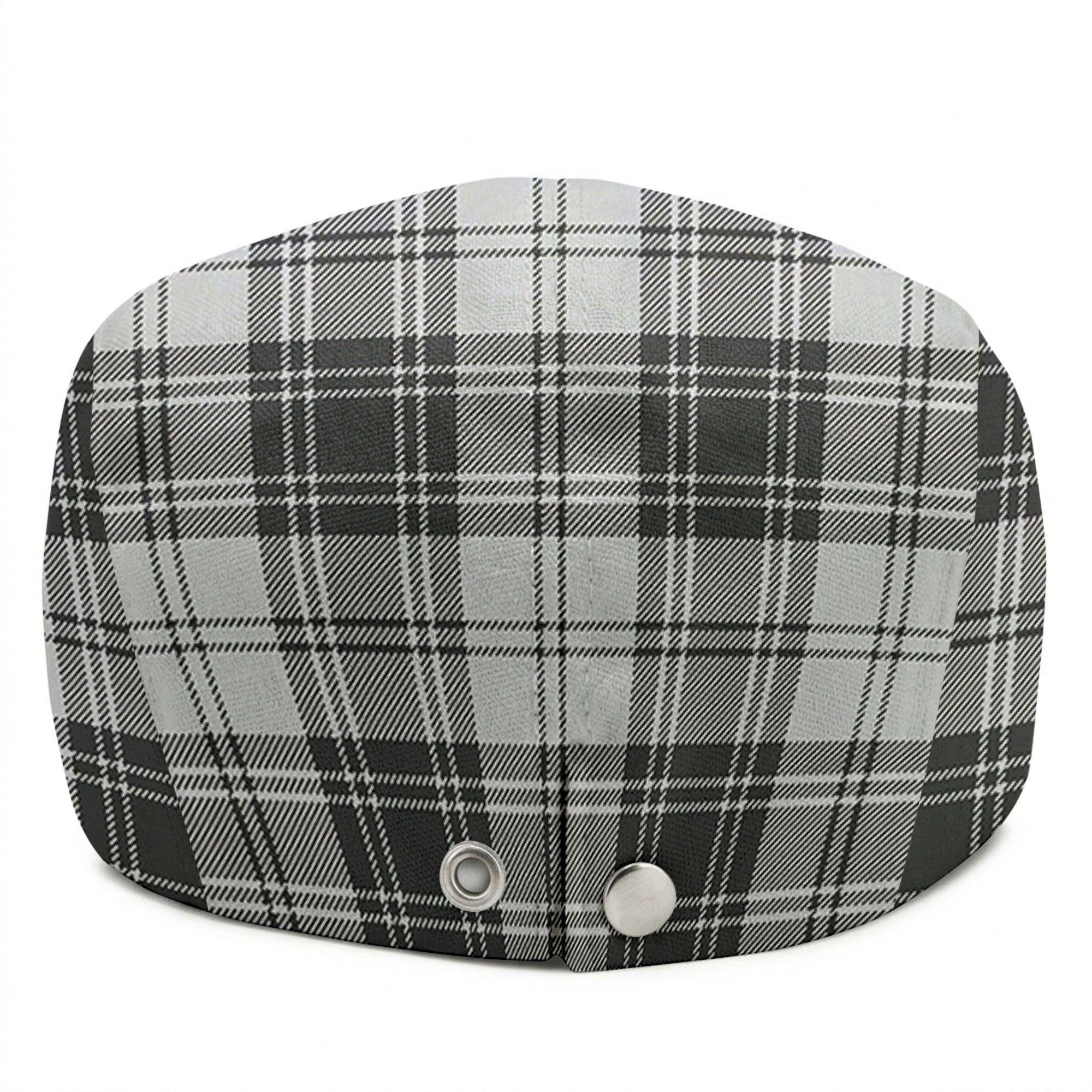 Douglas Grey Modern Tartan Flat Caps