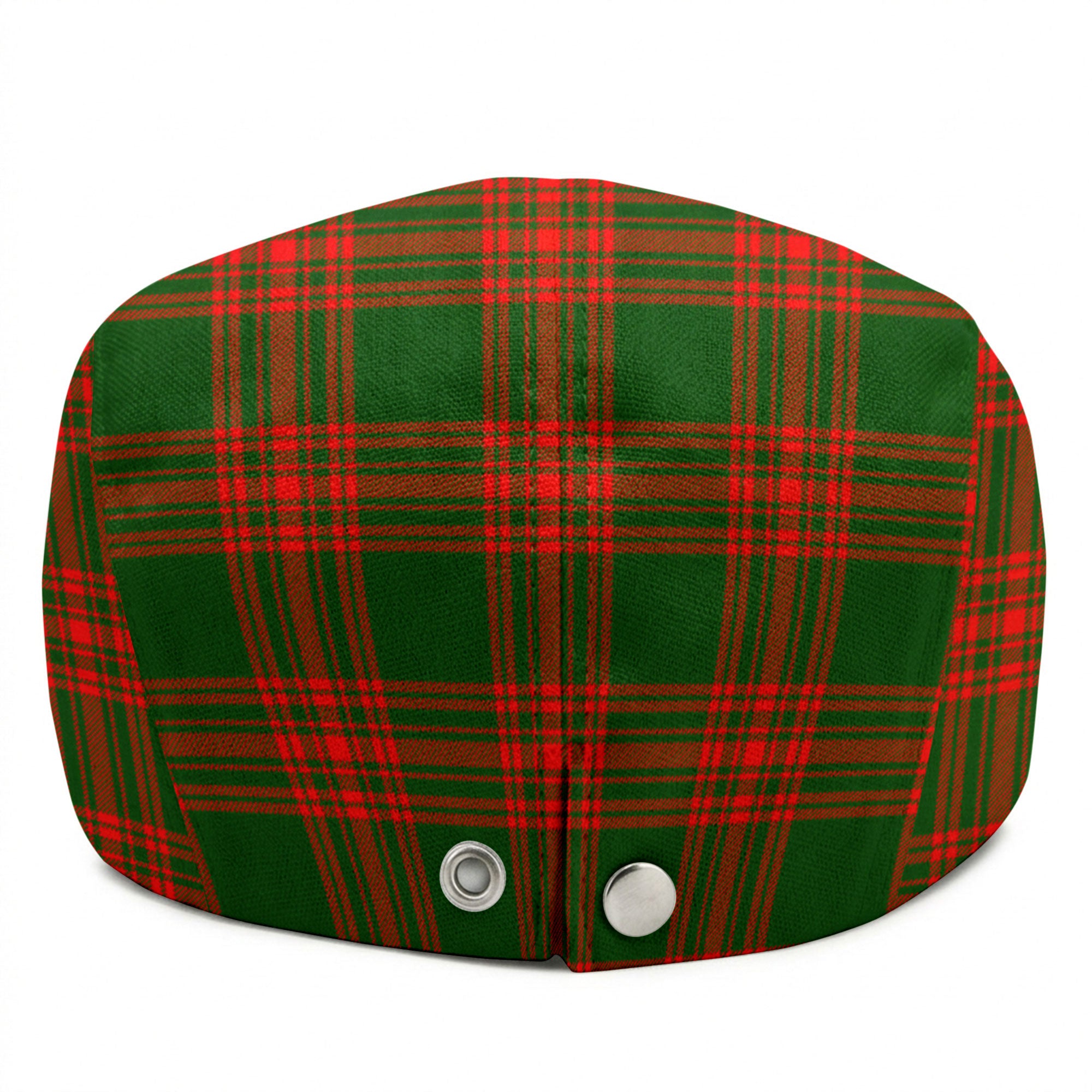 Menzies Green Modern Tartan Flat Caps
