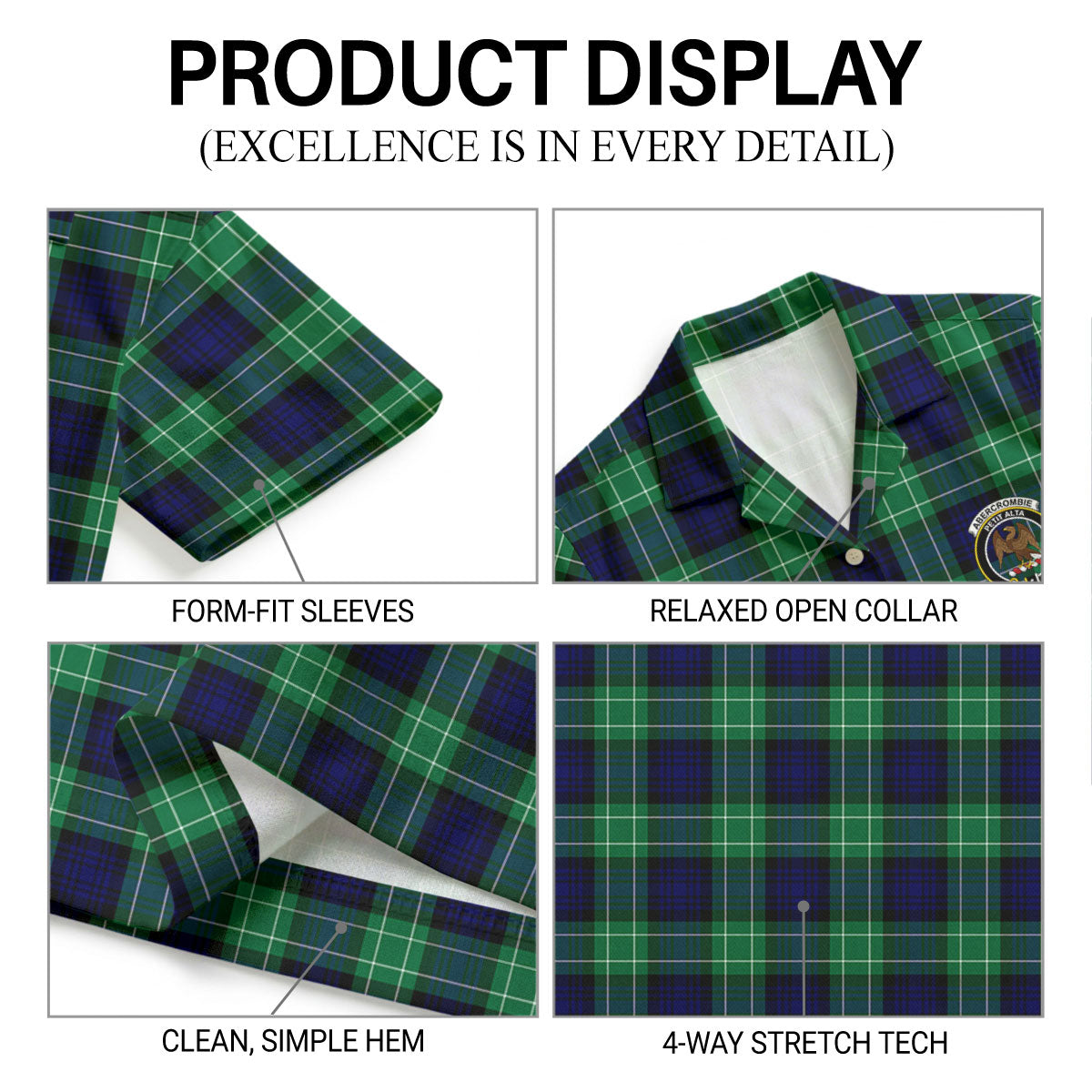 Abercrombie Tartan Crest Hawaiian Shirt