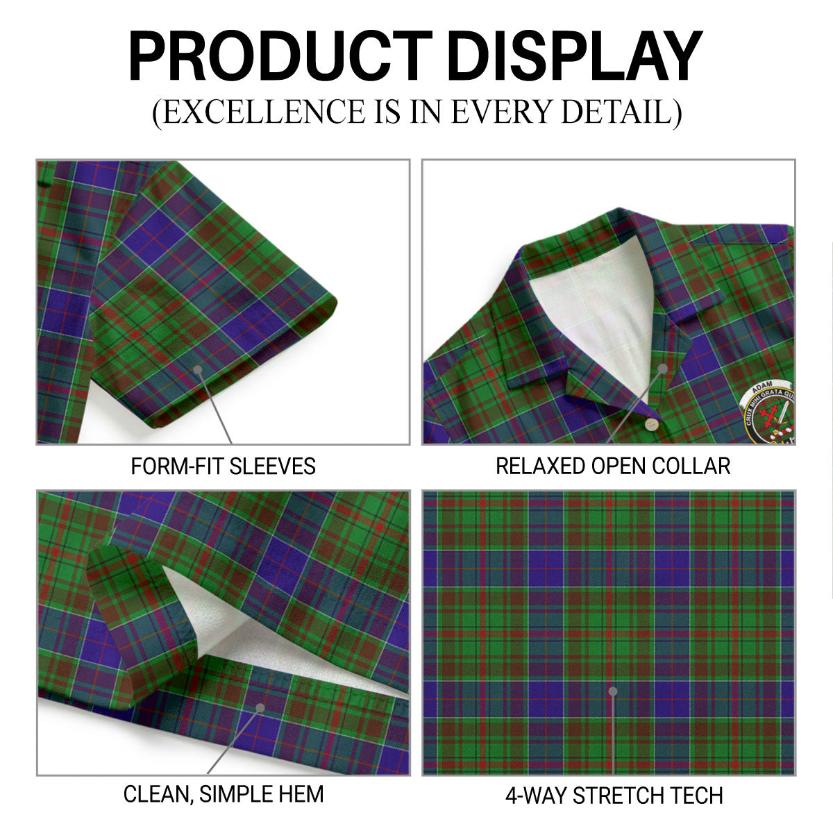 Adam Tartan Crest Hawaiian Shirt
