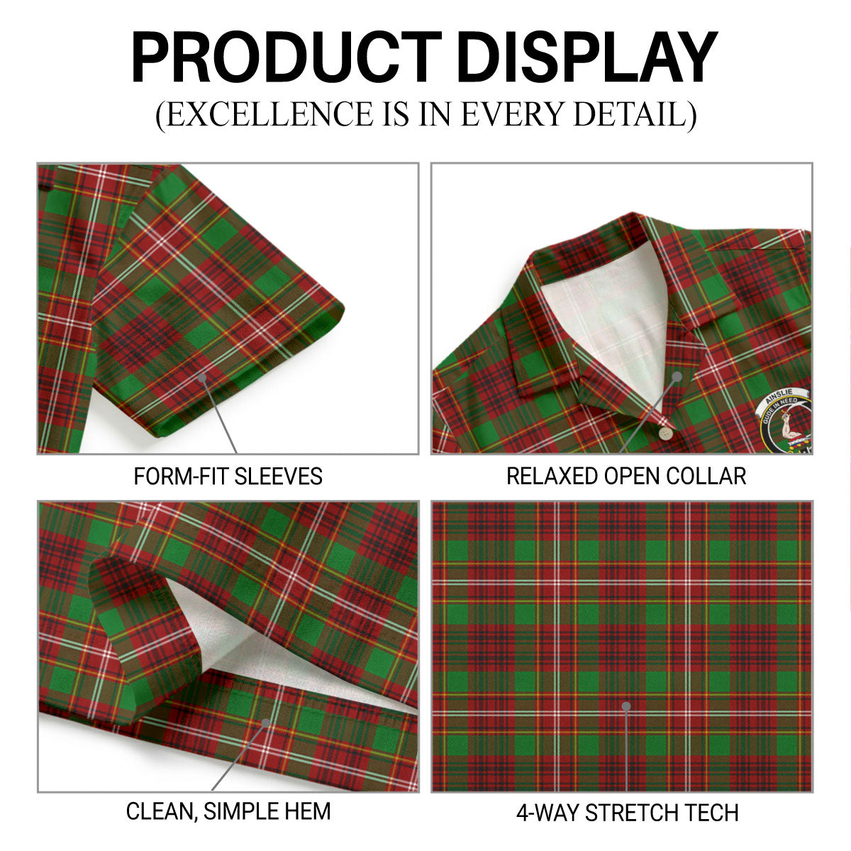 Ainslie Tartan Crest Hawaiian Shirt