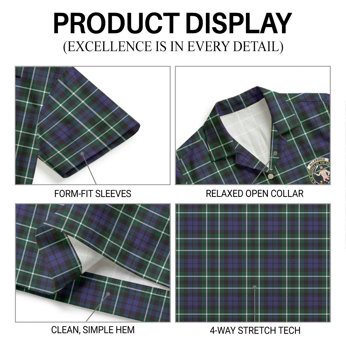 Allardice Tartan Crest Hawaiian Shirt