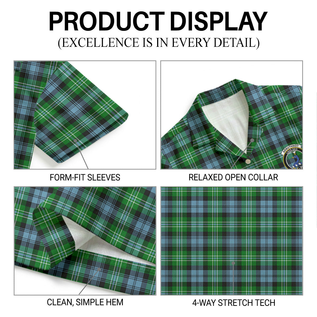 Arbuthnot Ancient Tartan Crest Hawaiian Shirt