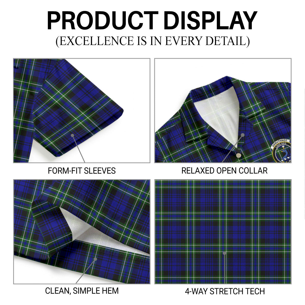 Arbuthnot Modern Tartan Crest Hawaiian Shirt
