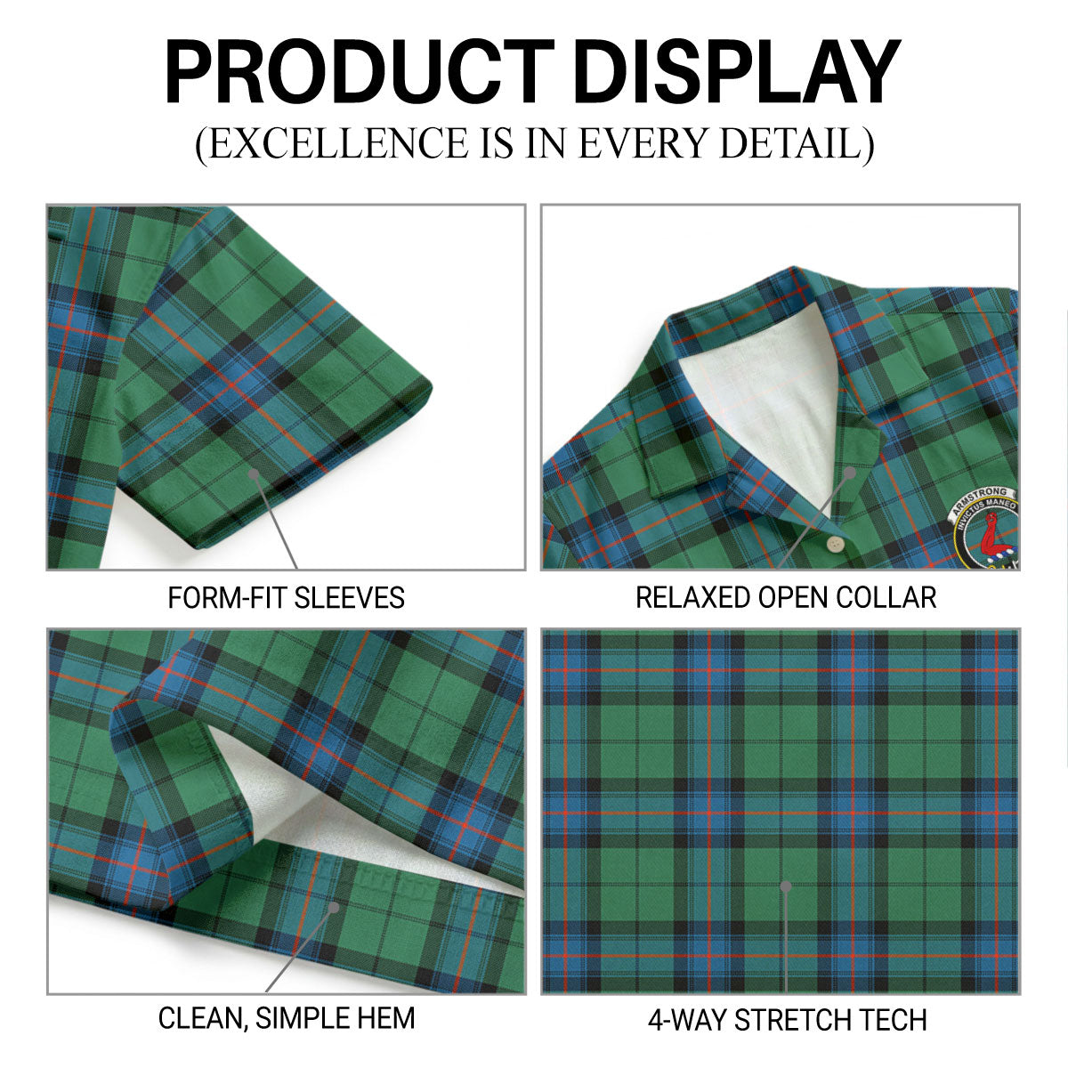 Armstrong Ancient Tartan Crest Hawaiian Shirt