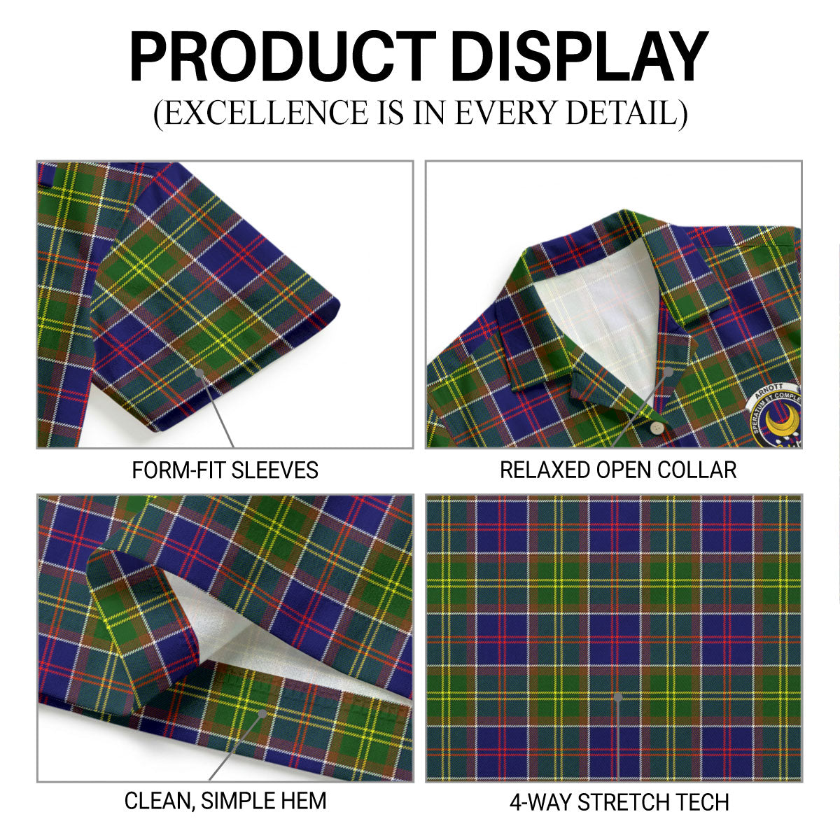 Arnott Tartan Crest Hawaiian Shirt