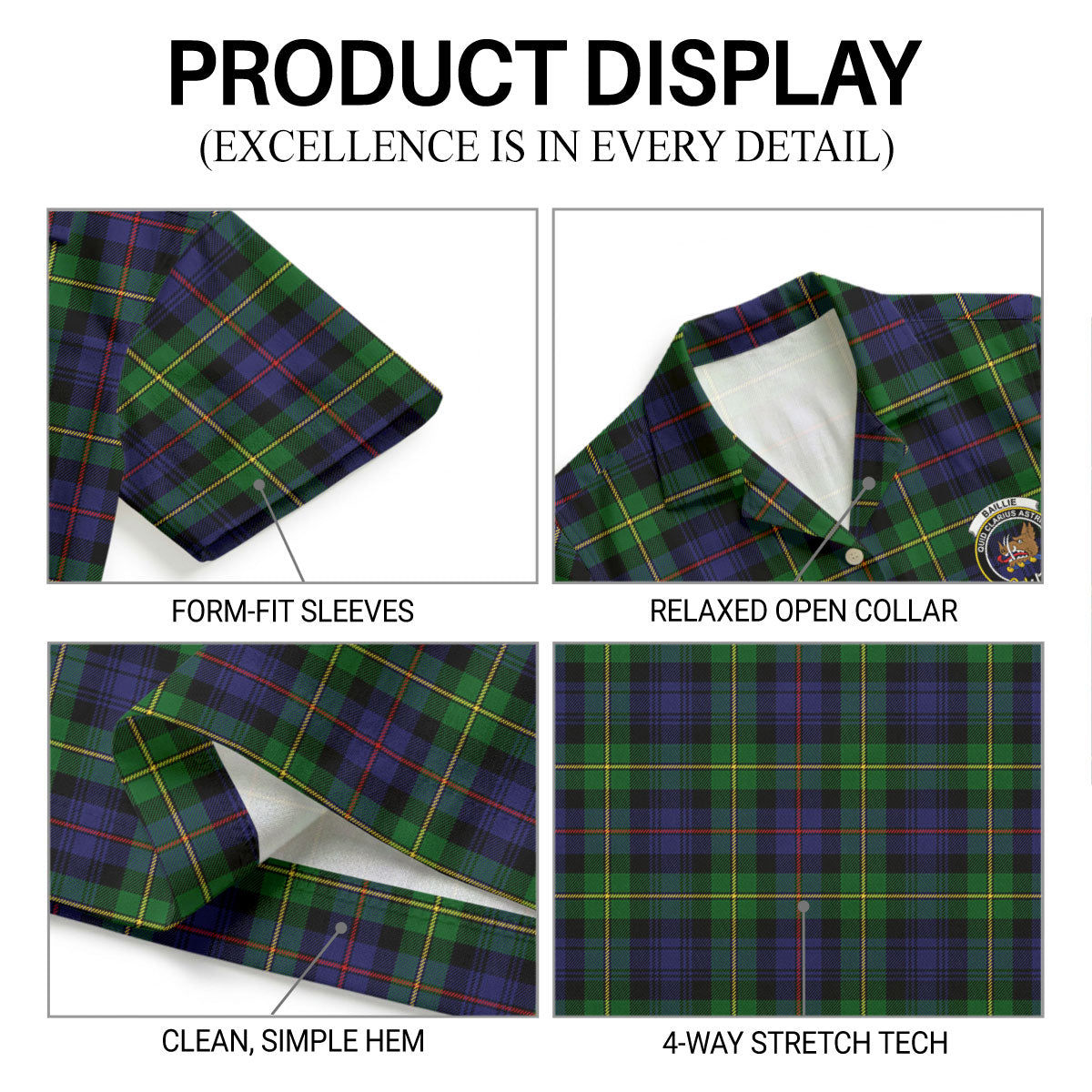 Baillie Tartan Crest Hawaiian Shirt