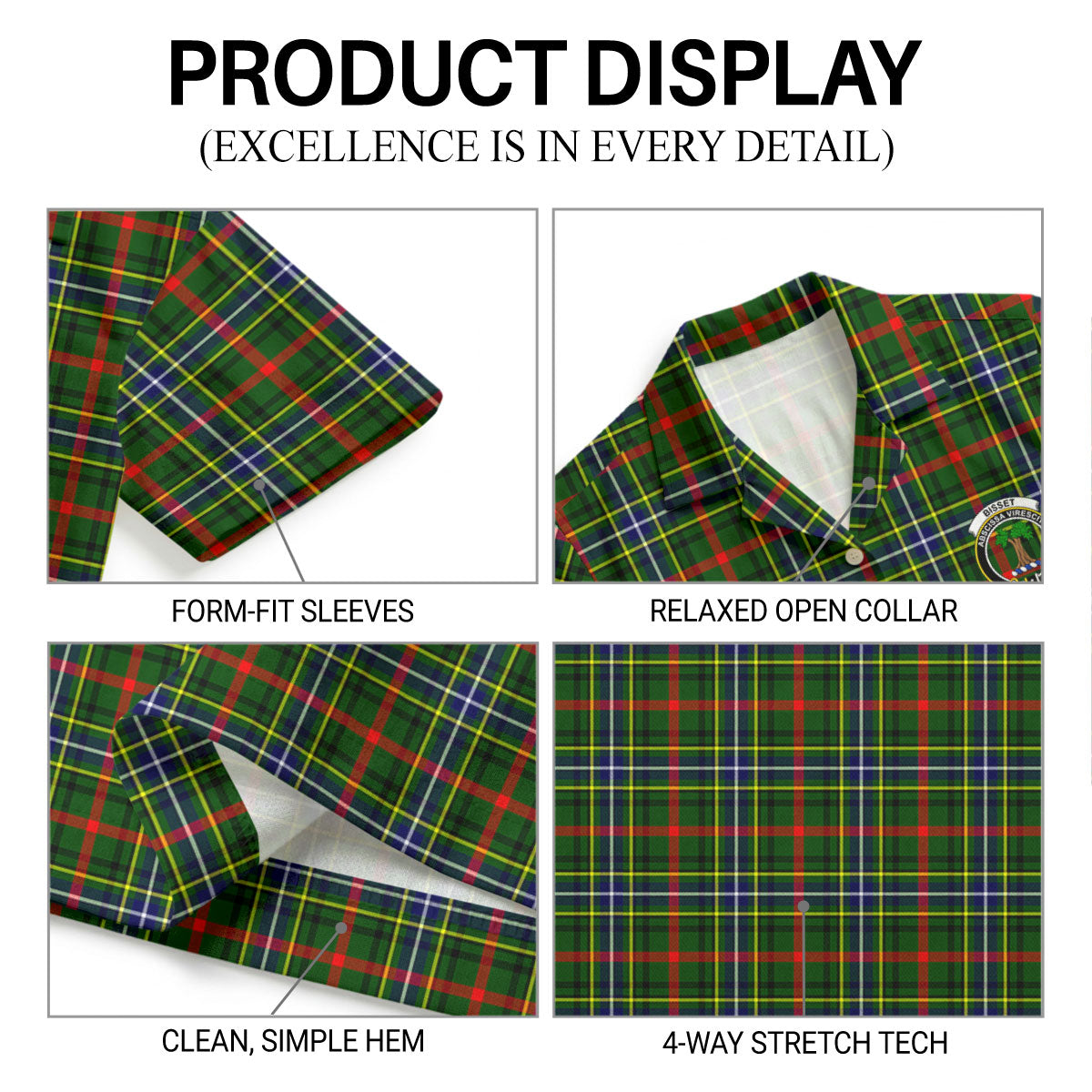 Bisset Tartan Crest Hawaiian Shirt