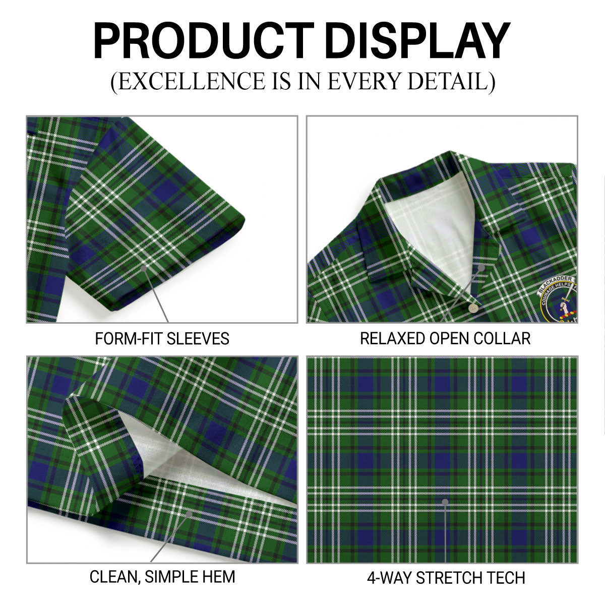 Blackadder Tartan Crest Hawaiian Shirt