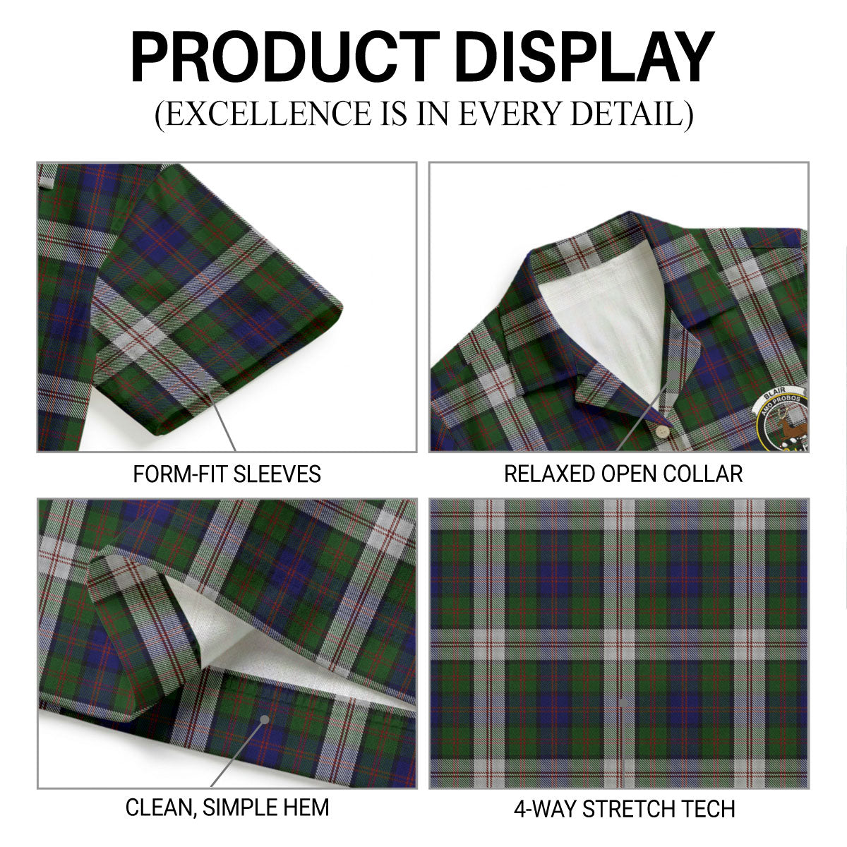 Blair Dress Tartan Crest Hawaiian Shirt