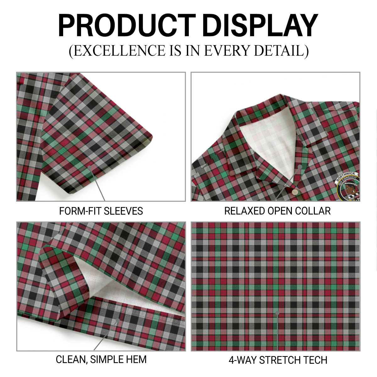 Borthwick Ancient Tartan Crest Hawaiian Shirt