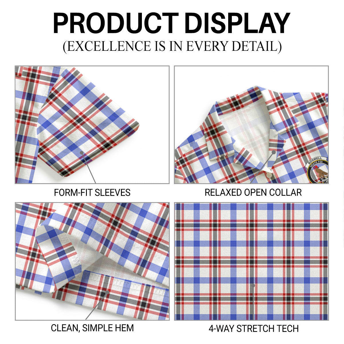 Boswell Modern Tartan Crest Hawaiian Shirt