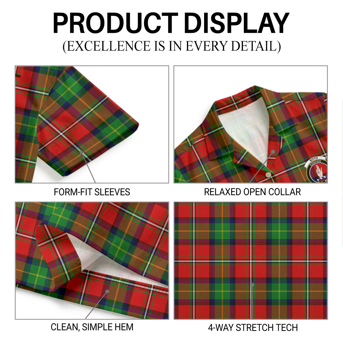 Boyd Modern Tartan Crest Hawaiian Shirt