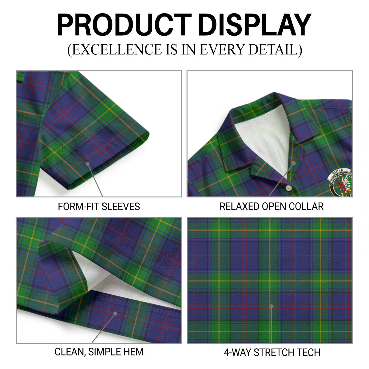 Boyle Tartan Crest Hawaiian Shirt