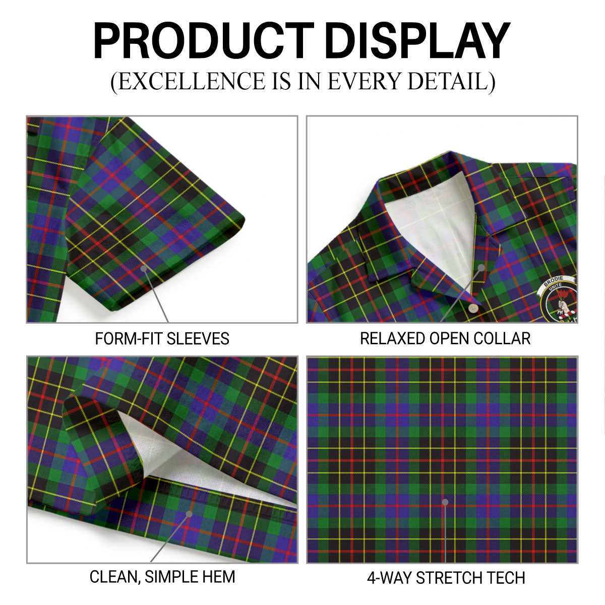 Brodie Hunting Modern Tartan Crest Hawaiian Shirt