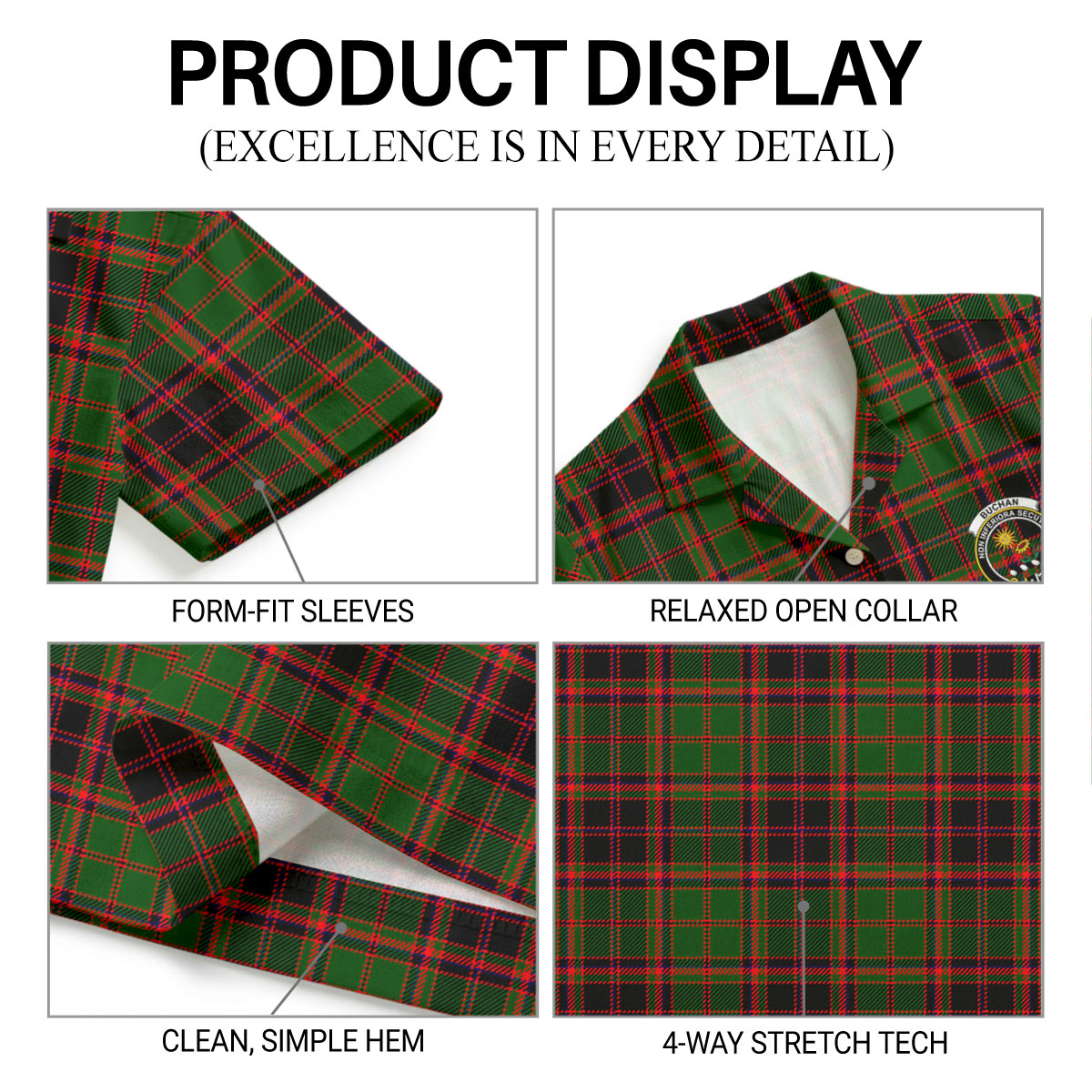 Buchan Modern Tartan Crest Hawaiian Shirt