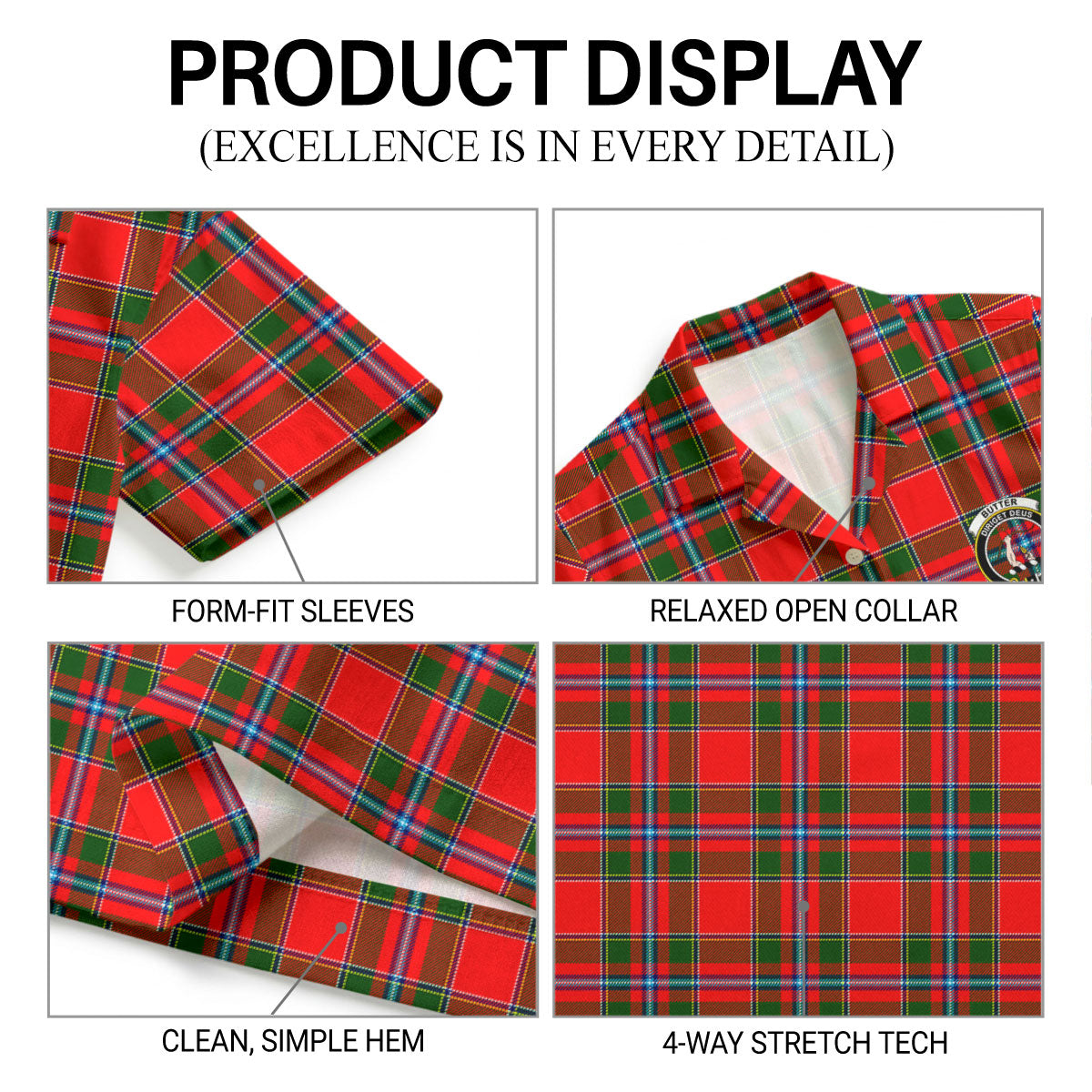 Butter Tartan Crest Hawaiian Shirt