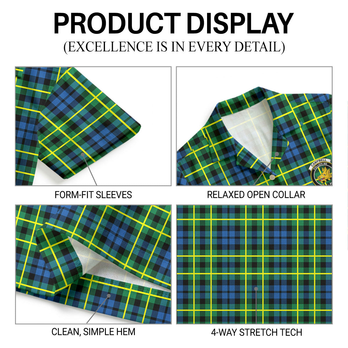 Campbell of Breadalbane Ancient Tartan Crest Hawaiian Shirt