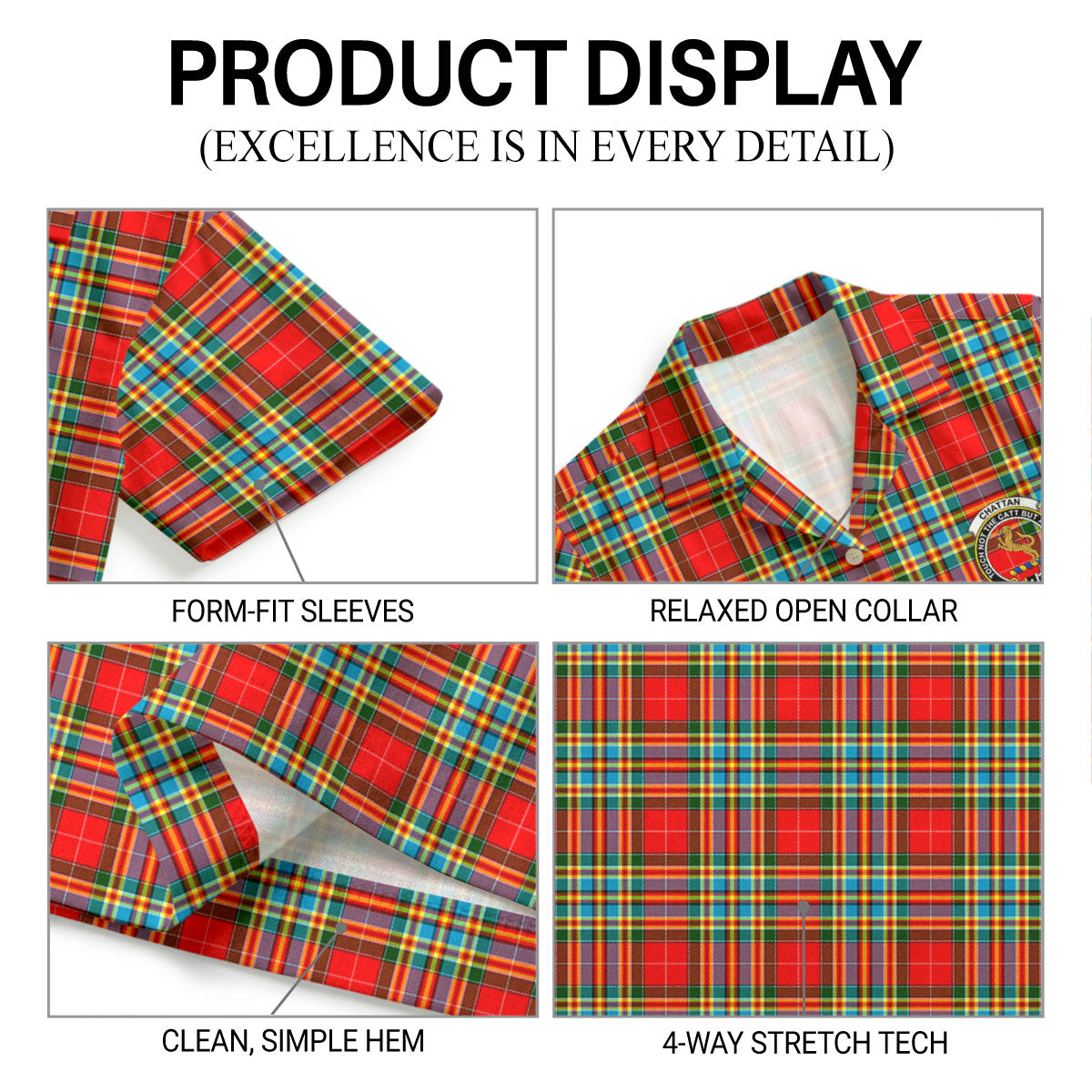 Chattan Tartan Crest Hawaiian Shirt
