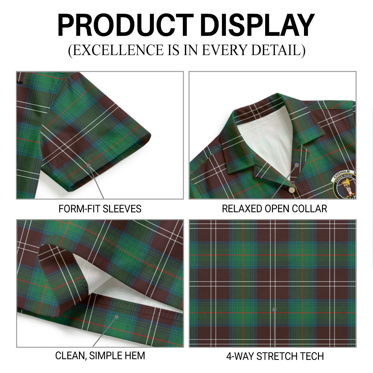 Chisholm Hunting Ancient Tartan Crest Hawaiian Shirt