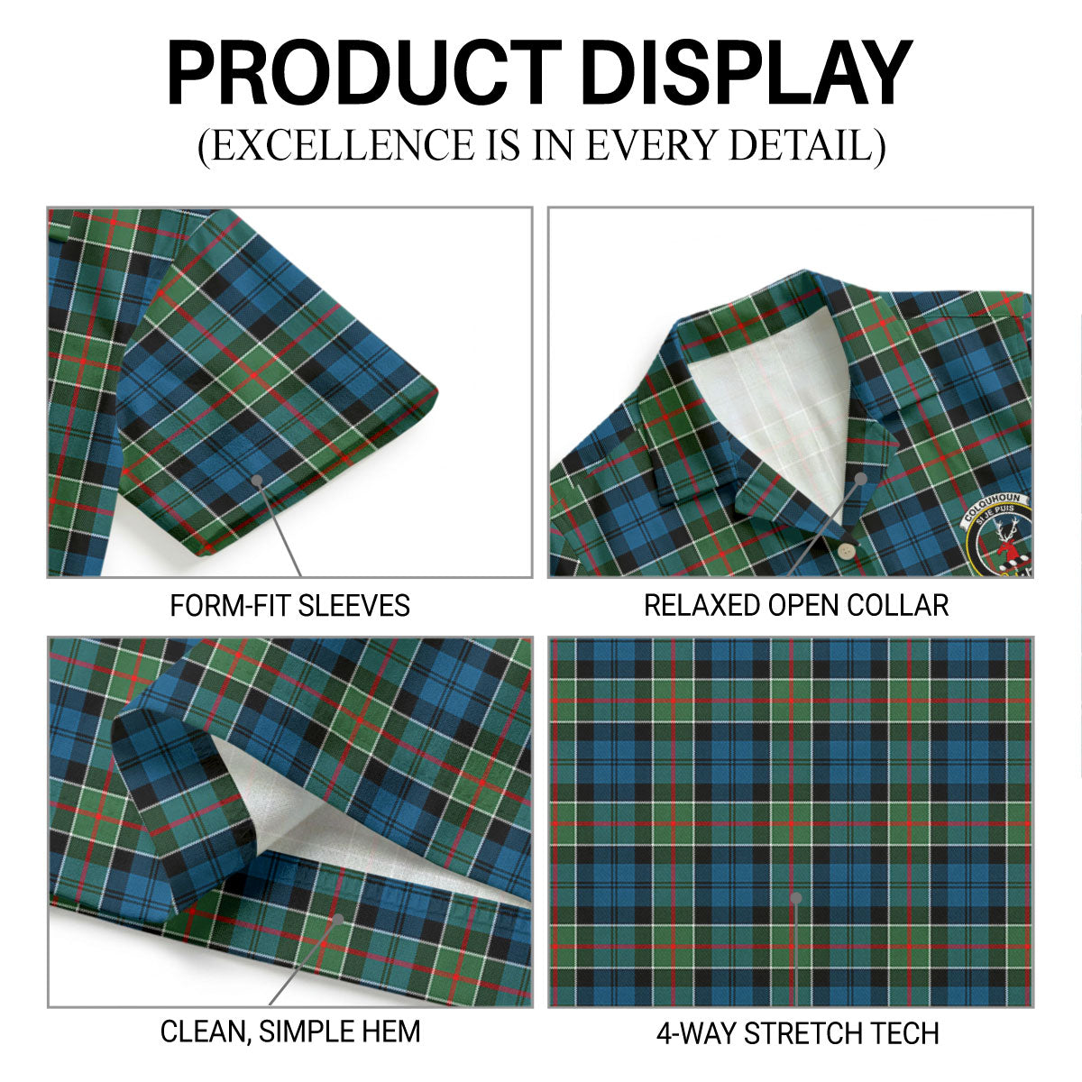 Colquhoun Ancient Tartan Crest Hawaiian Shirt