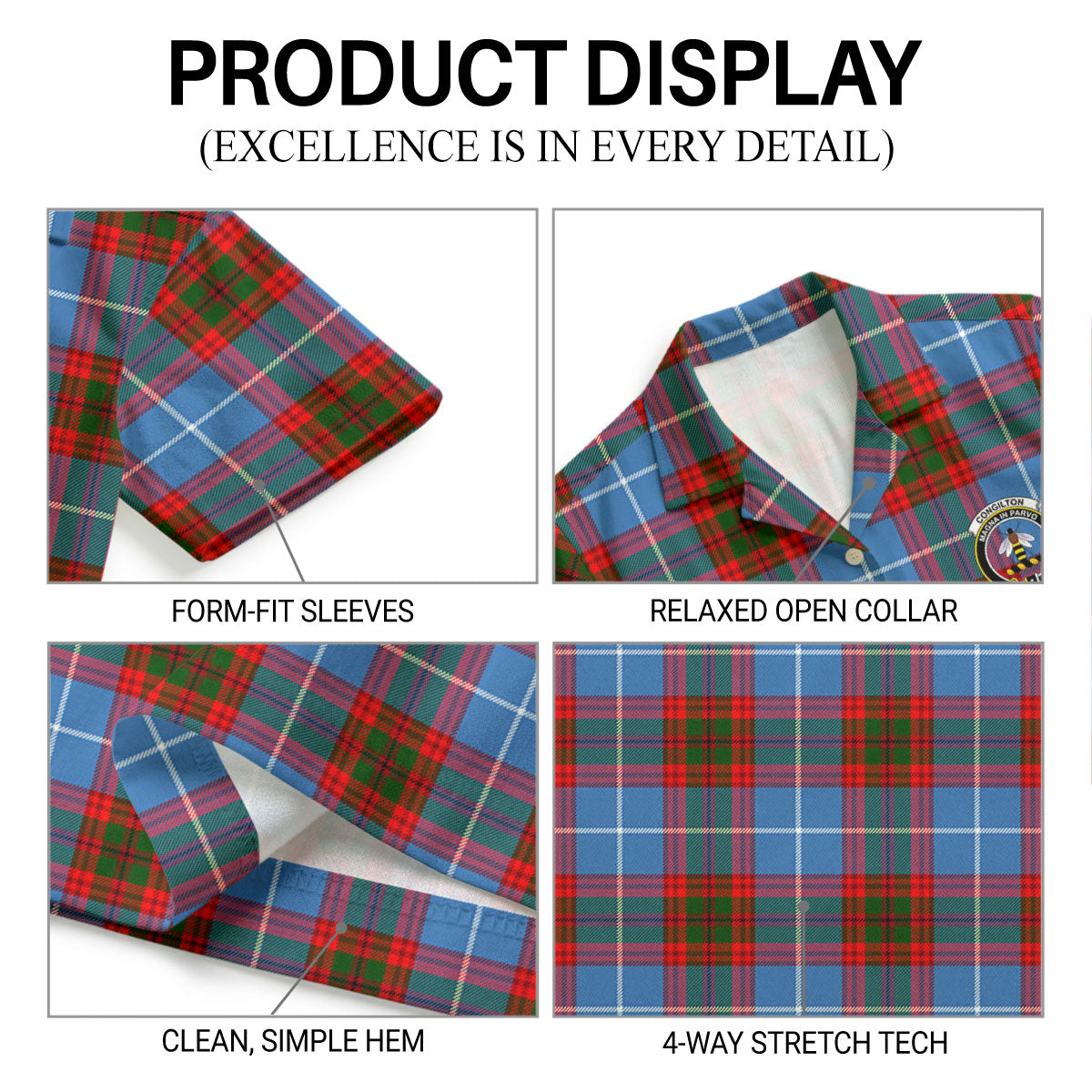 Congilton Tartan Crest Hawaiian Shirt