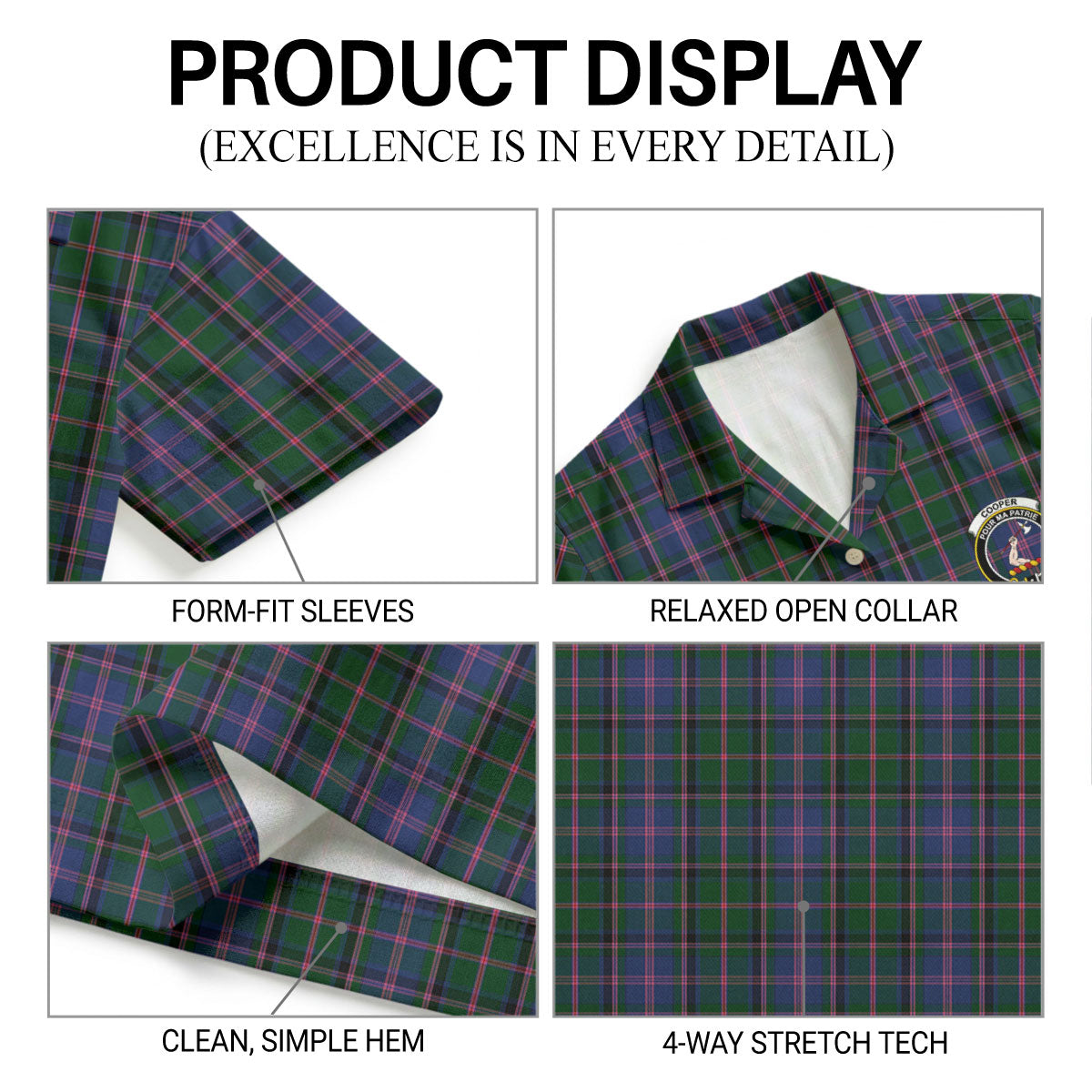 Cooper Tartan Crest Hawaiian Shirt