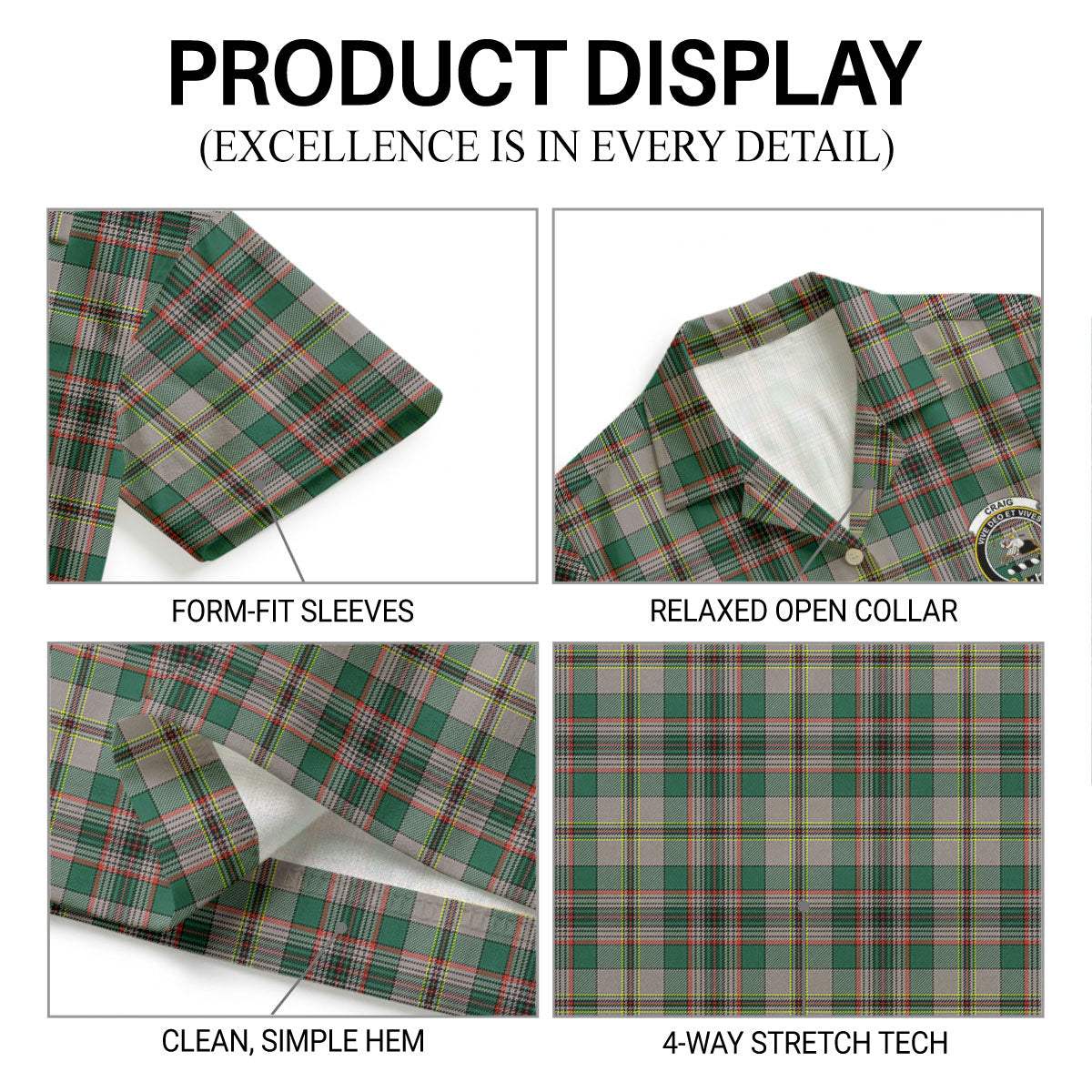 Craig Ancient Tartan Crest Hawaiian Shirt