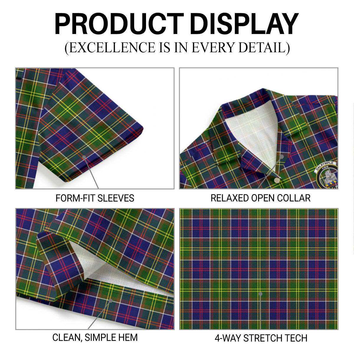 Dalrymple Tartan Crest Hawaiian Shirt