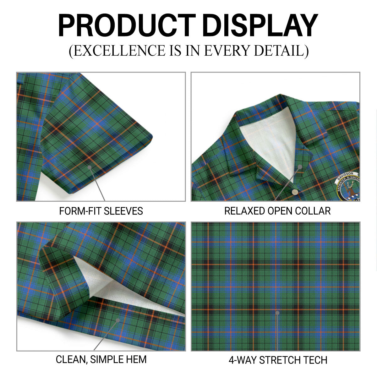 Davidson Ancient Tartan Crest Hawaiian Shirt