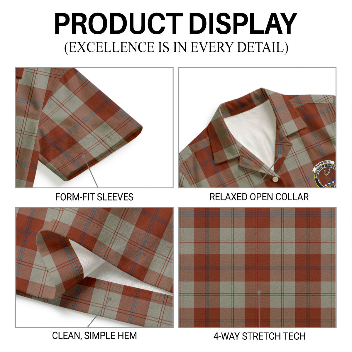 Davidson Dress Dancers Tartan Crest Hawaiian Shirt