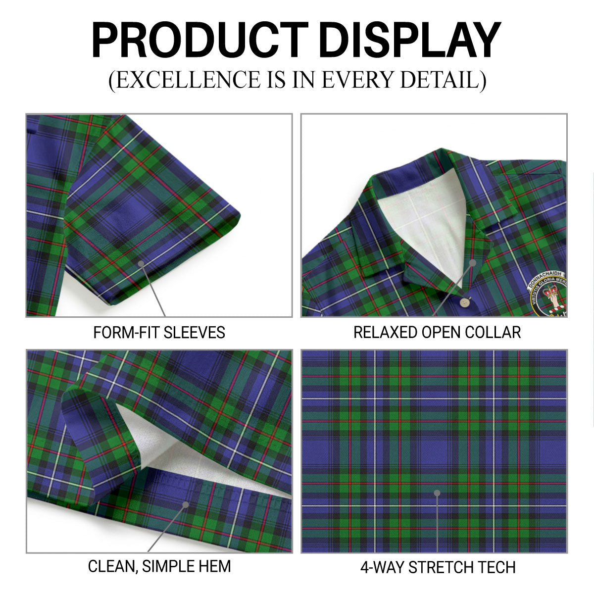 Donnachaidh Tartan Crest Hawaiian Shirt