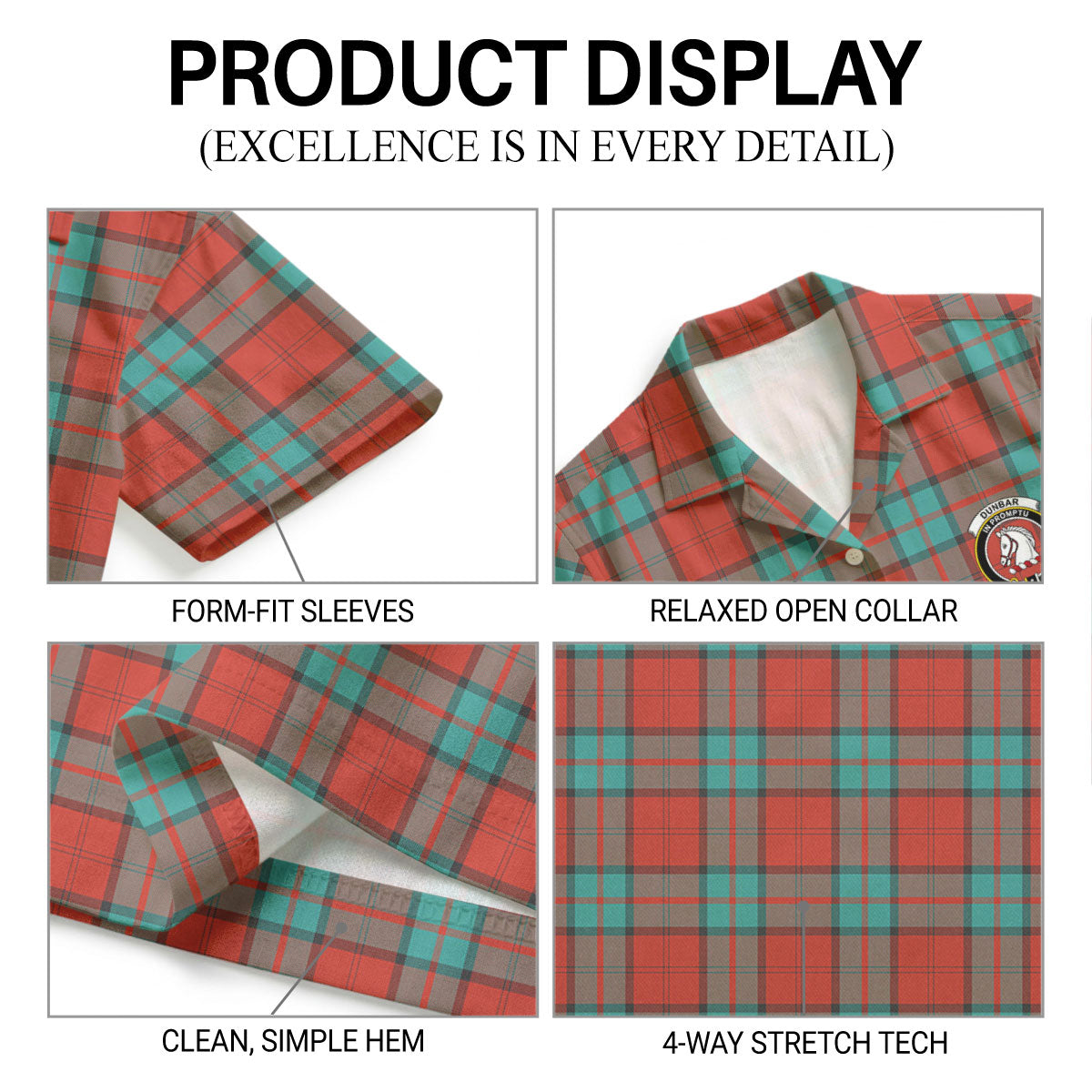Dunbar Ancient Tartan Crest Hawaiian Shirt