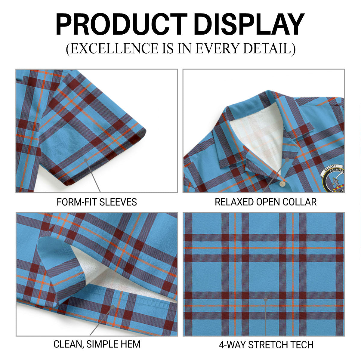 Elliott Ancient Tartan Crest Hawaiian Shirt