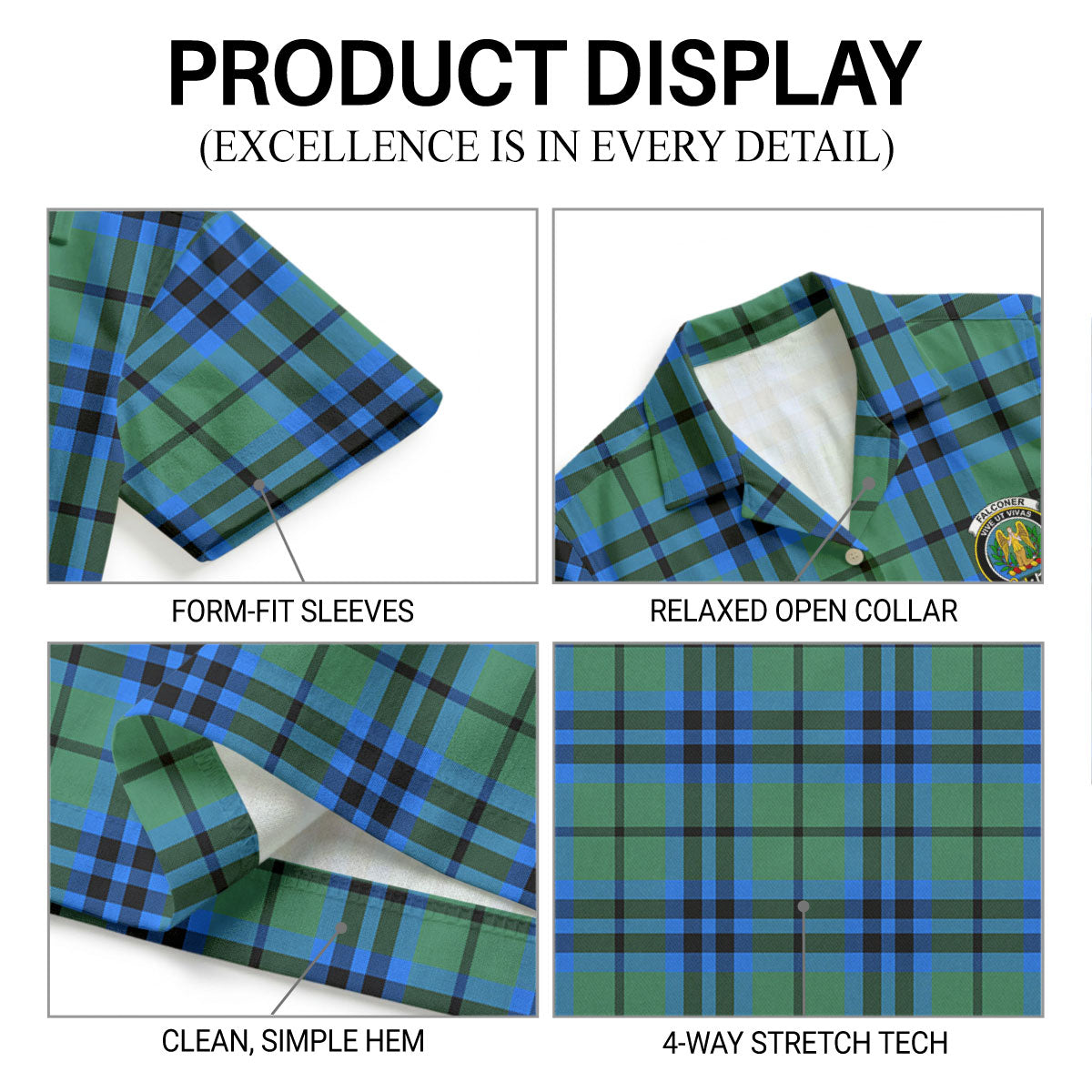 Falconer Tartan Crest Hawaiian Shirt
