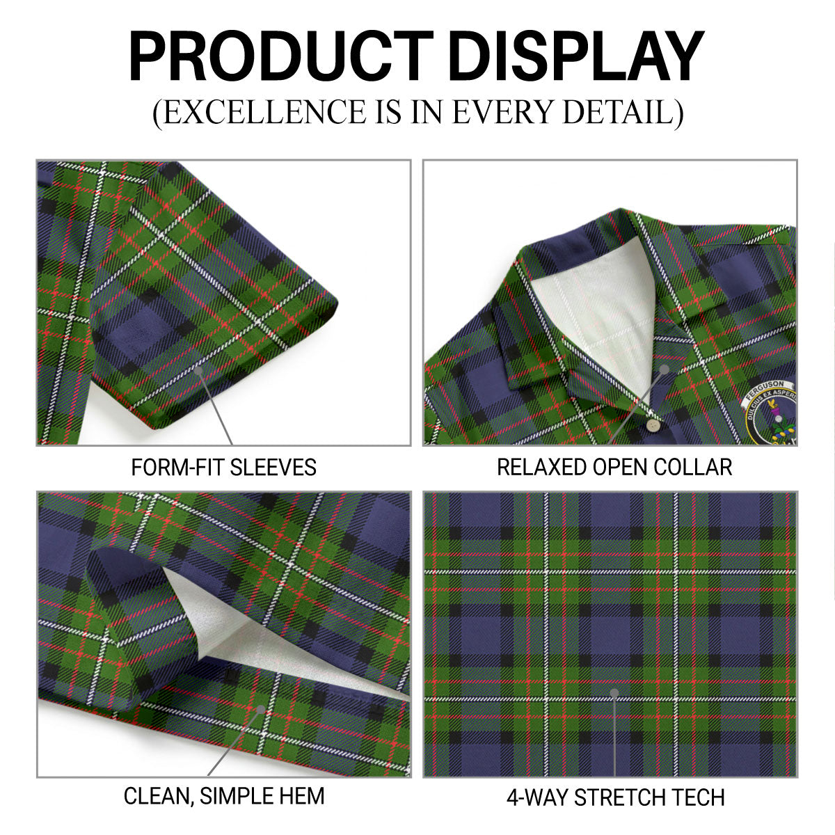 Ferguson Tartan Crest Hawaiian Shirt